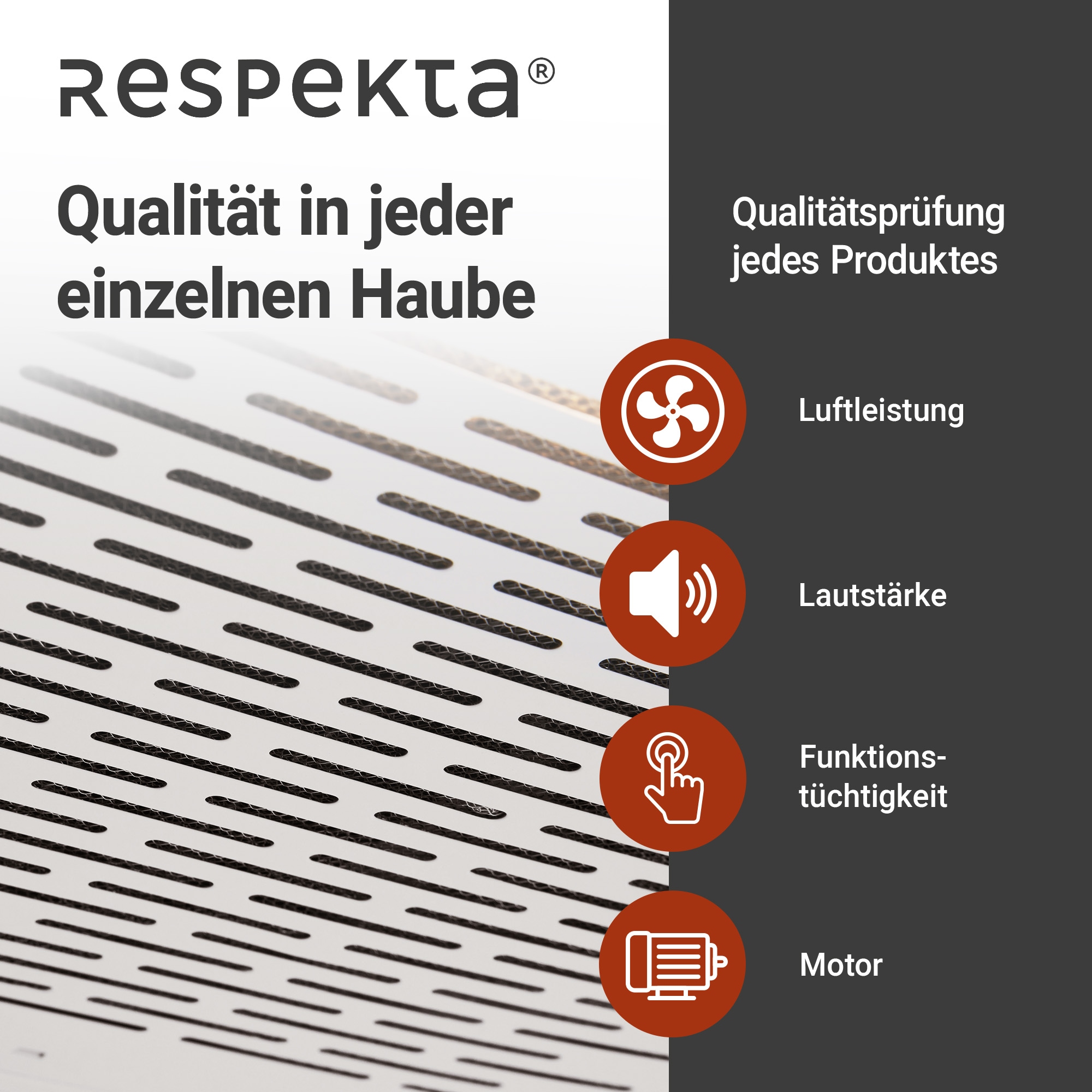RESPEKTA Unterbauhaube »DH 620«, 60 cm, 3 Leistungsstufen, LED-Beleuchtung, Ab- und Umluftfähig