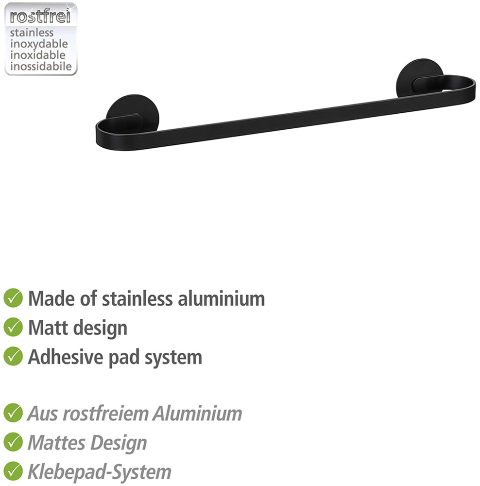 WENKO Handtuchstange »Turbo-Loc® Modell Uno Bivio« aus Aluminium, Befestigen ohne Bohren, 40 cm
