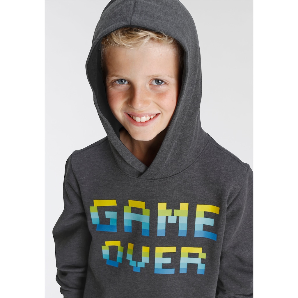 KIDSWORLD Kapuzensweatshirt »GAME OVER«, in melierter Qualität, Spruch