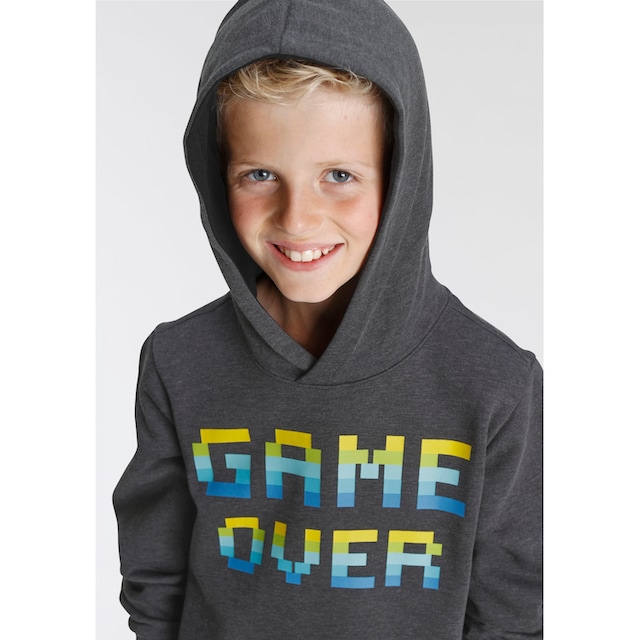 KIDSWORLD Kapuzensweatshirt »GAME OVER«, in melierter Qualität, Spruch bei  ♕