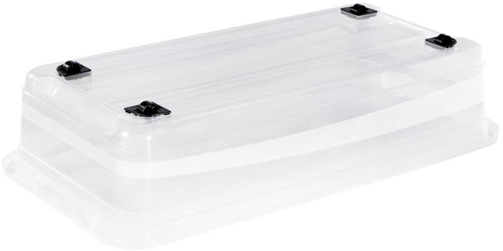 keeeper Aufbewahrungsbox »Konrad, Box mit Rollen, 3er Set, 33 L, 79,5 x 39,5 x 18 cm« durch Clips verschließbar, Griffe und Rollen am Boden