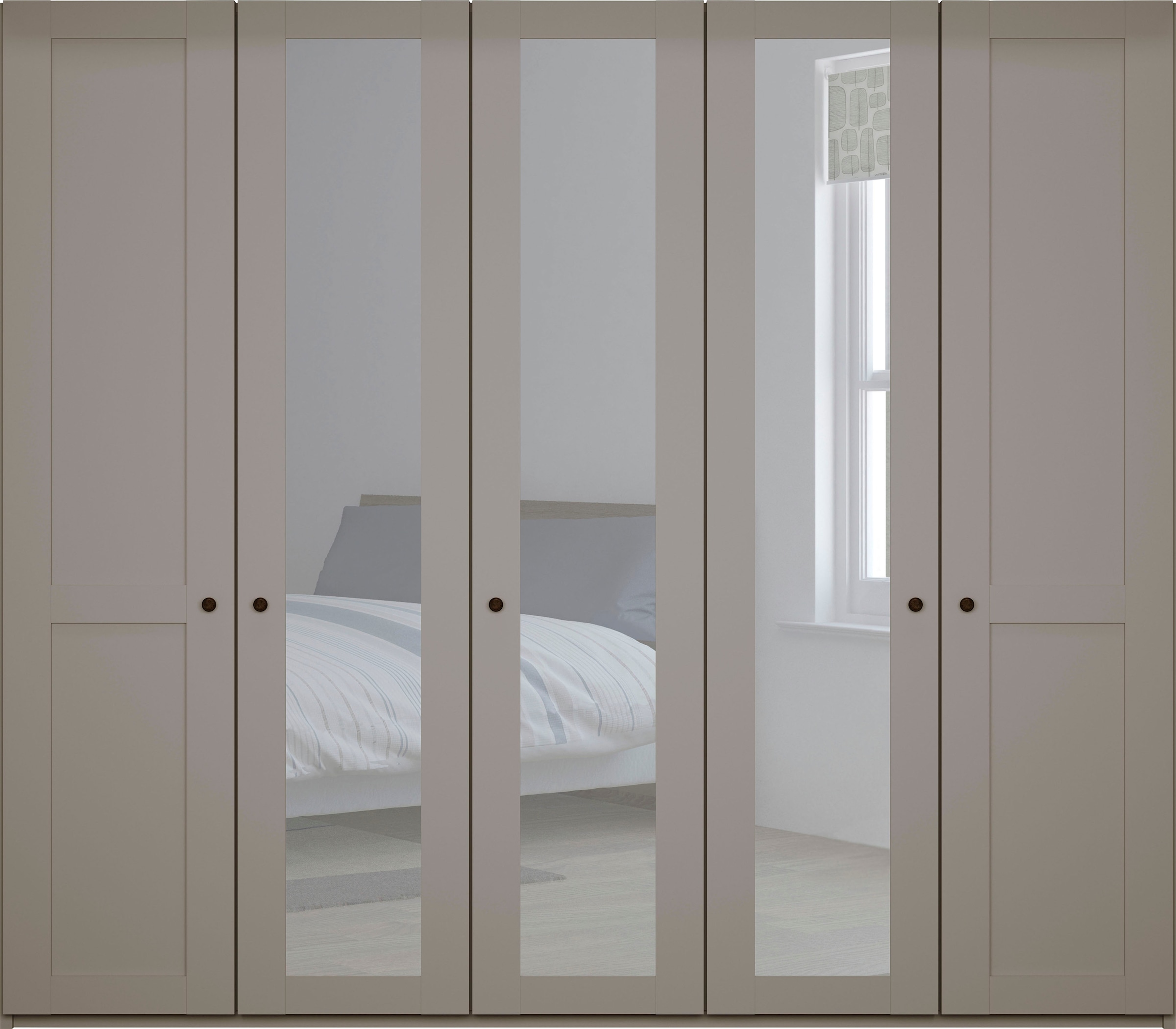 WIEMANN Drehtürenschrank »Göteborg, mit 95° Öffnungswinkel, Made in Germany«, inkl. Spiegel und Türendämpfung, moderner Landhausstil