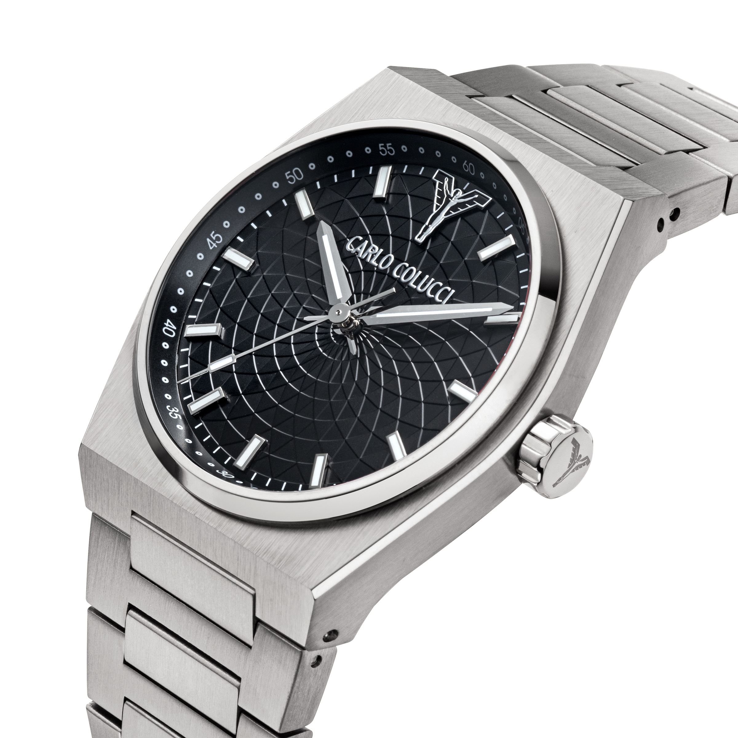 CARLO COLUCCI Quarzuhr Armbanduhr, Herrenuhr, Edelstahlarmband, analog
