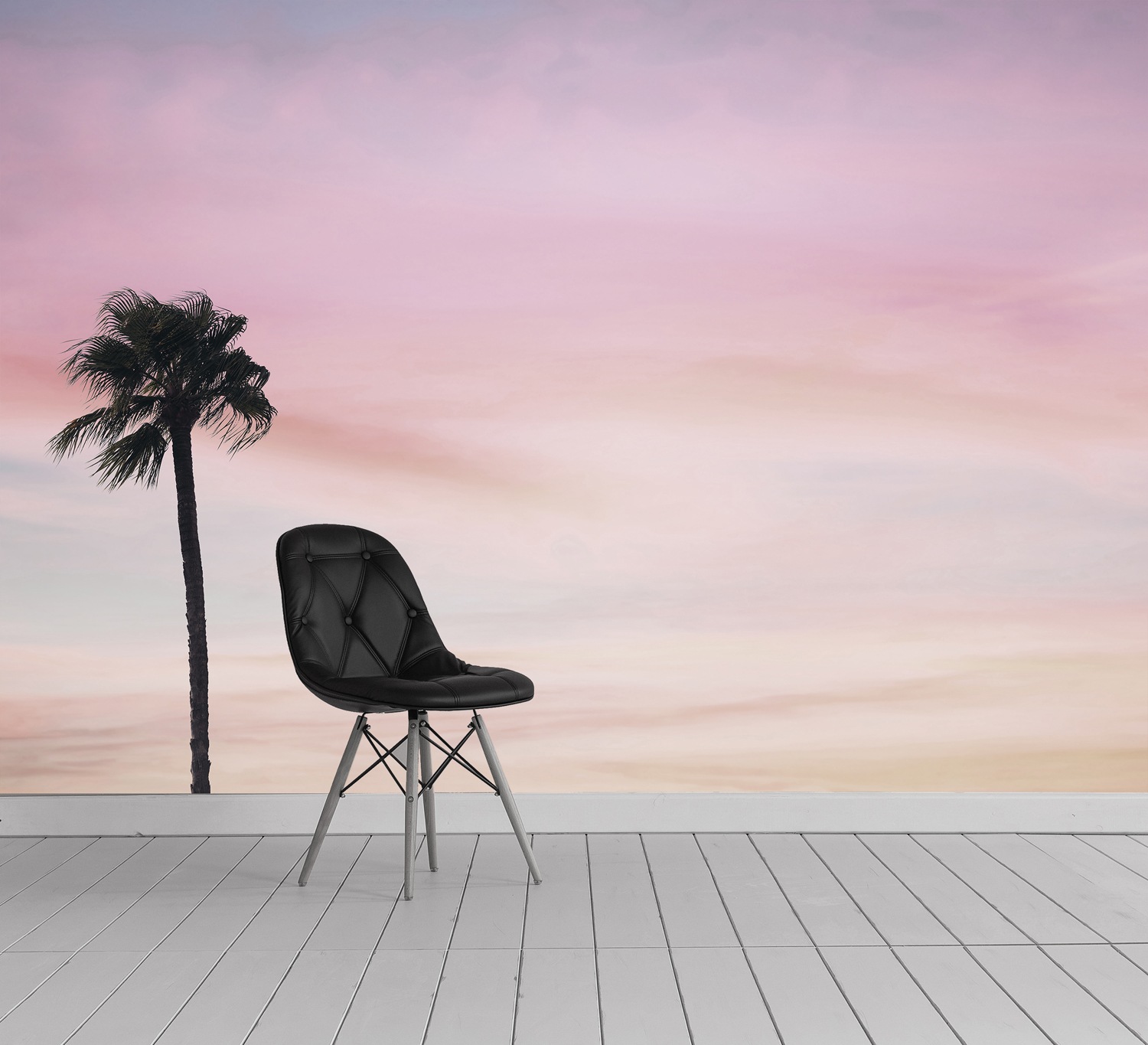 queence Fototapete »Rosa Himmel«, bedruckt-mehrfarbig-Motiv-realistisch, Wandpaneele, selbstklebend, Tapete, Sticker, Wanddeko, XXL-Fotomotiv