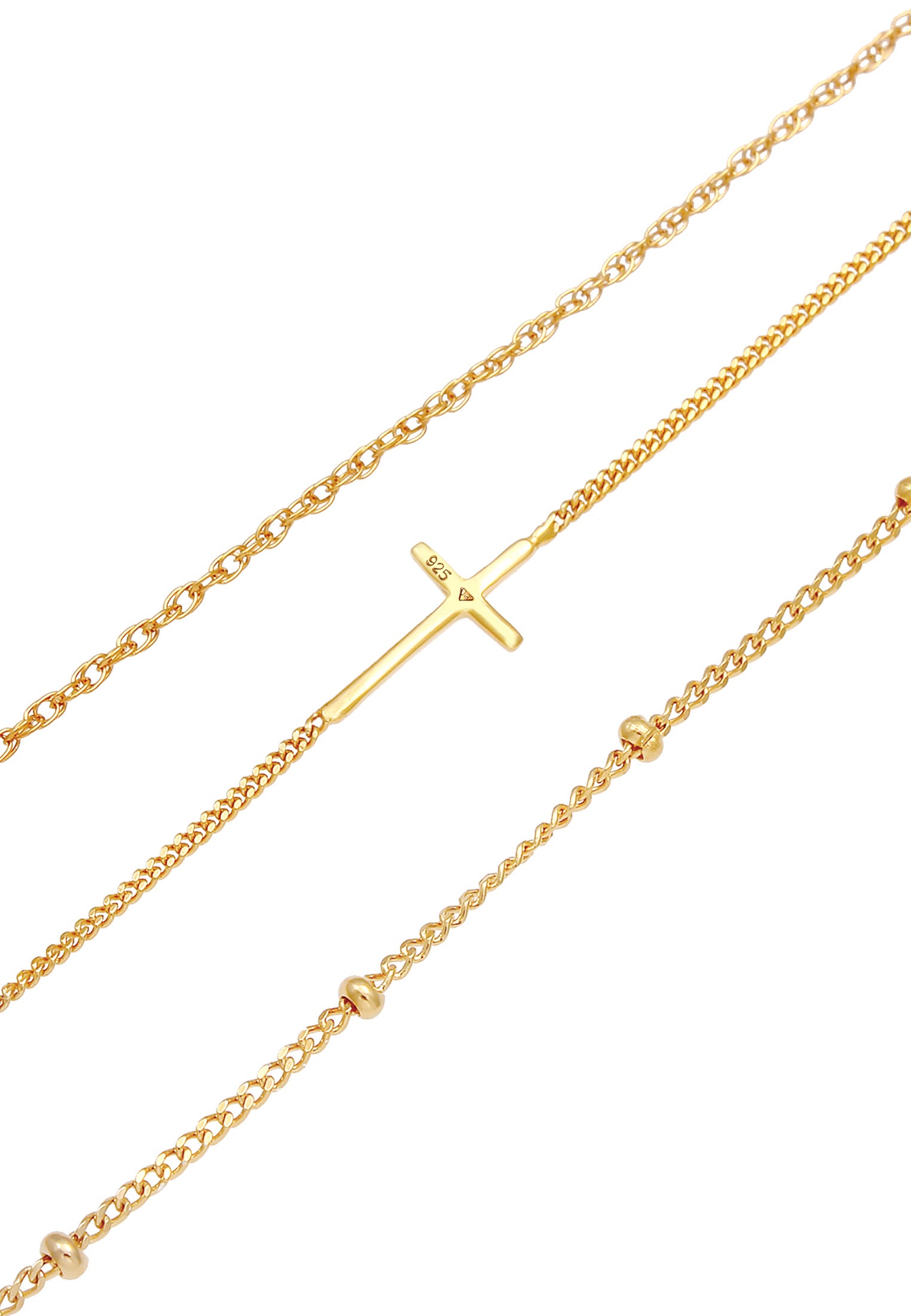 Elli Armketten Set »Armband Gedreht Kugel Kreuz Design (3 tlg.) 925 Silber«