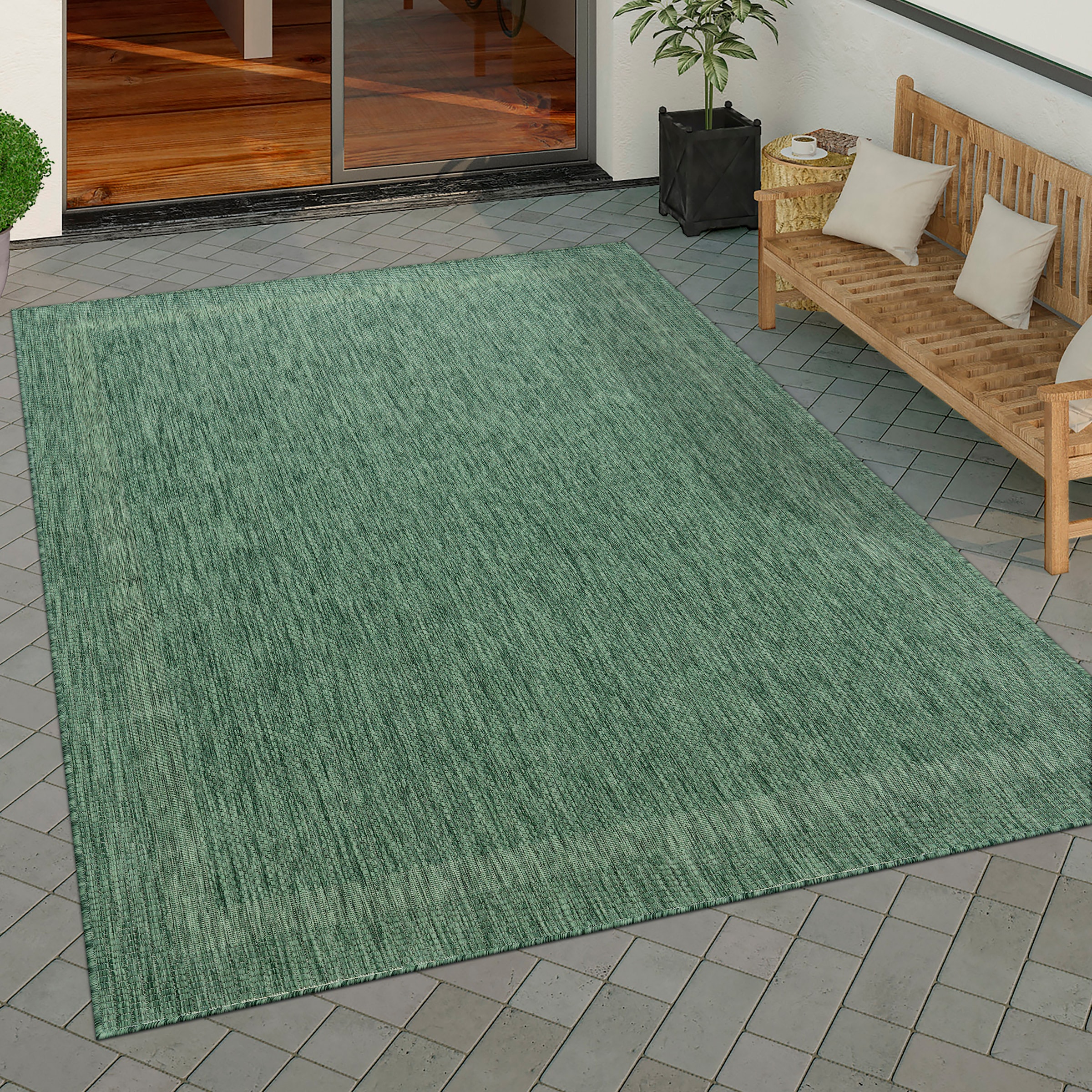 Outdoor Flachgewebe, dezenter mit In- meliert, Home »Roma Teppich geeignet und rechteckig, online Paco 272«, Bordüre, kaufen