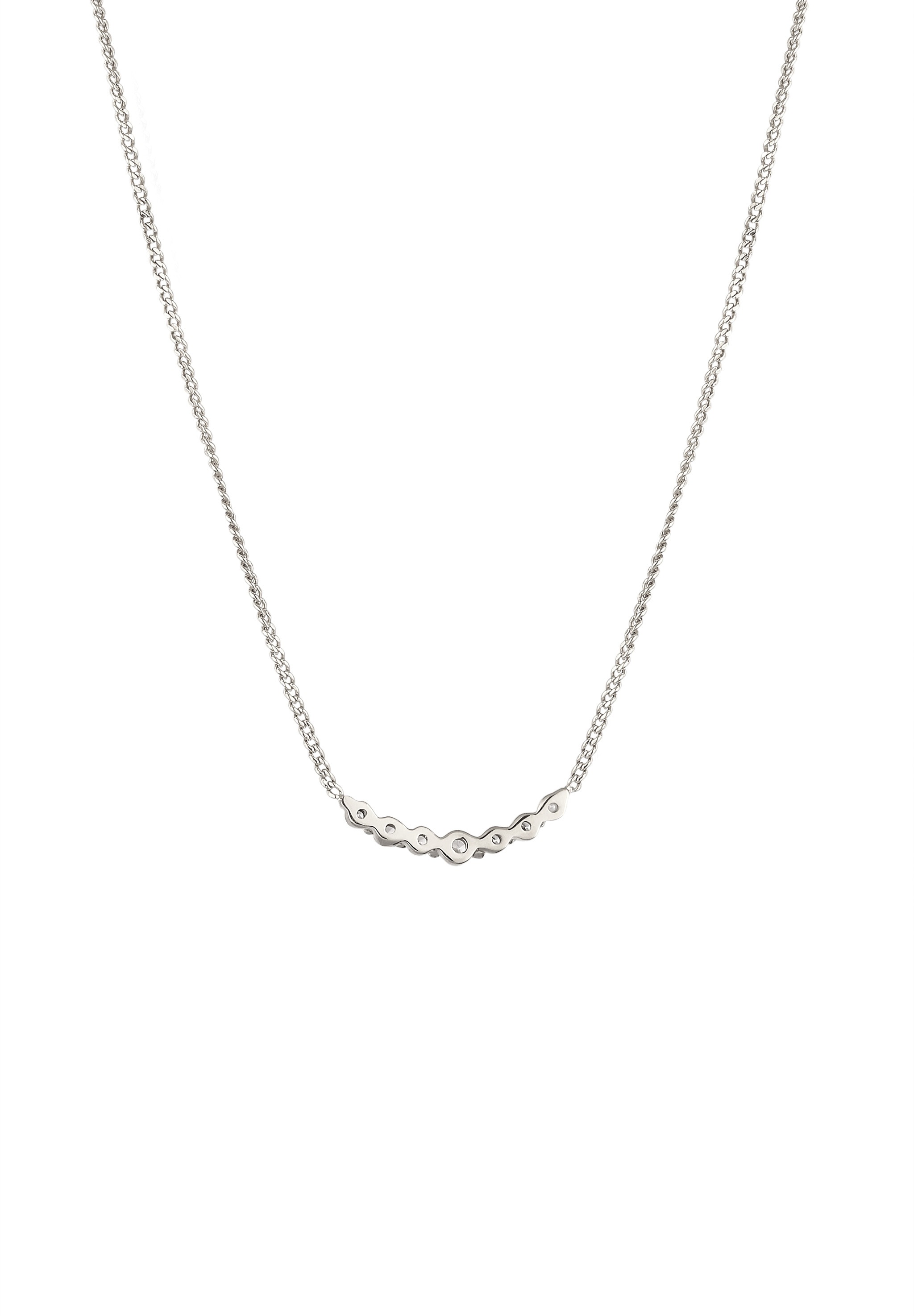 Elli DIAMONDS Silberkette »Halskette Laborgezüchtete Diamanten Weiß Brillantschliff (0.035 ct) 925 Sterling Silber«