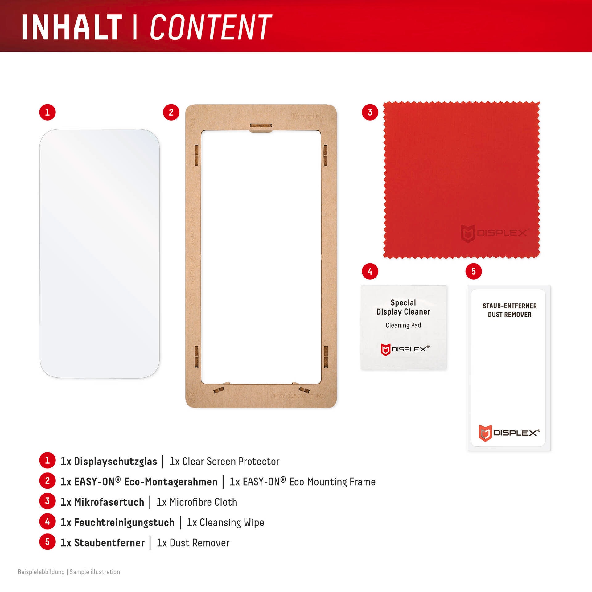 Displex Displayschutzglas »Real Glass«, Displayschutzfolie, Schutzfolie, Bildschirmschutz, kratz- & stoßfest