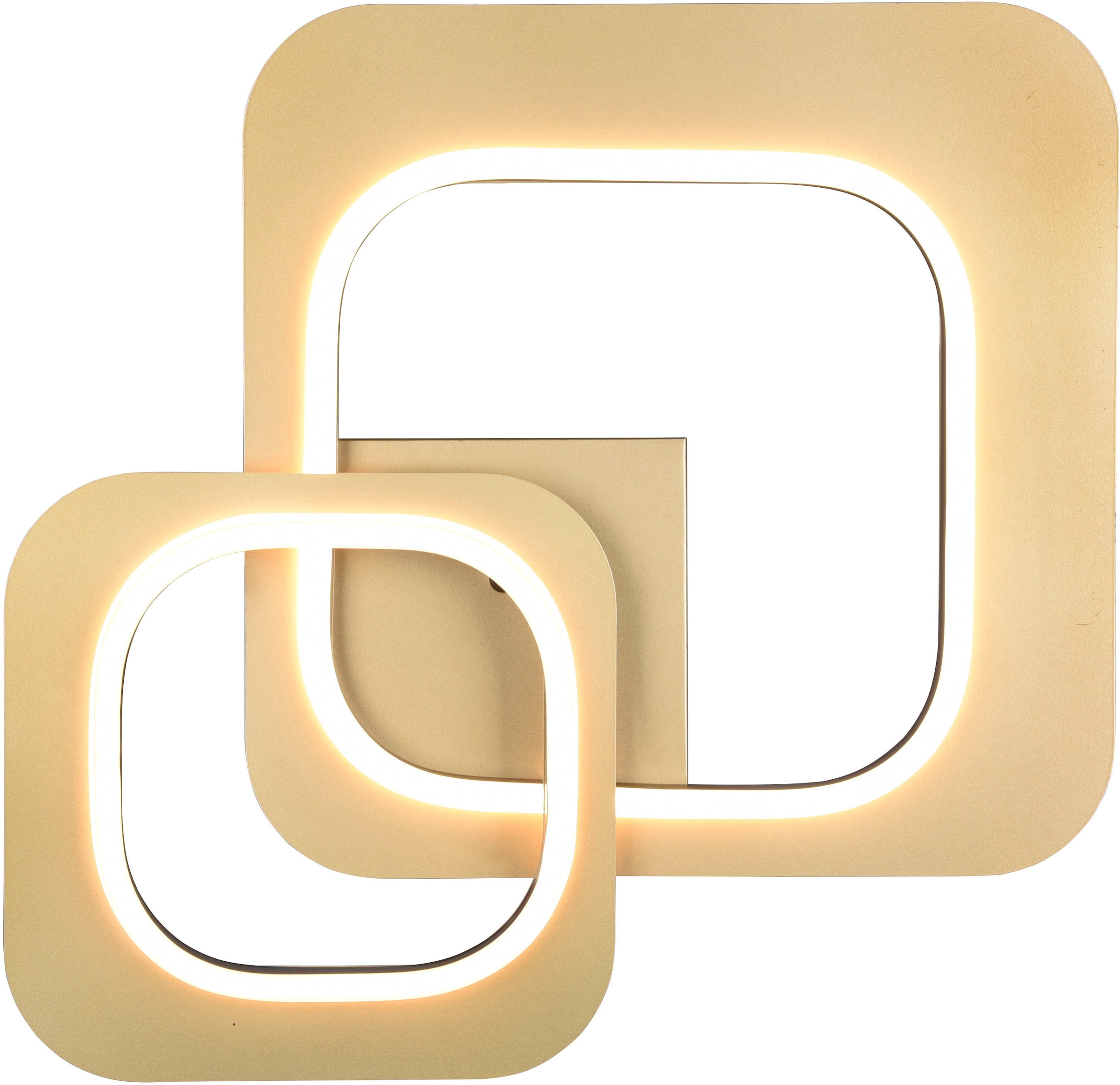 TRIO Leuchten LED Deckenleuchte »Lugo«, 1 flammig, Leuchtmittel LED-Board | LED fest integriert, Deckenlampe schwarz-gold 3 Dimmstufen warmweiß Deko Leuchte Wohnzimmer