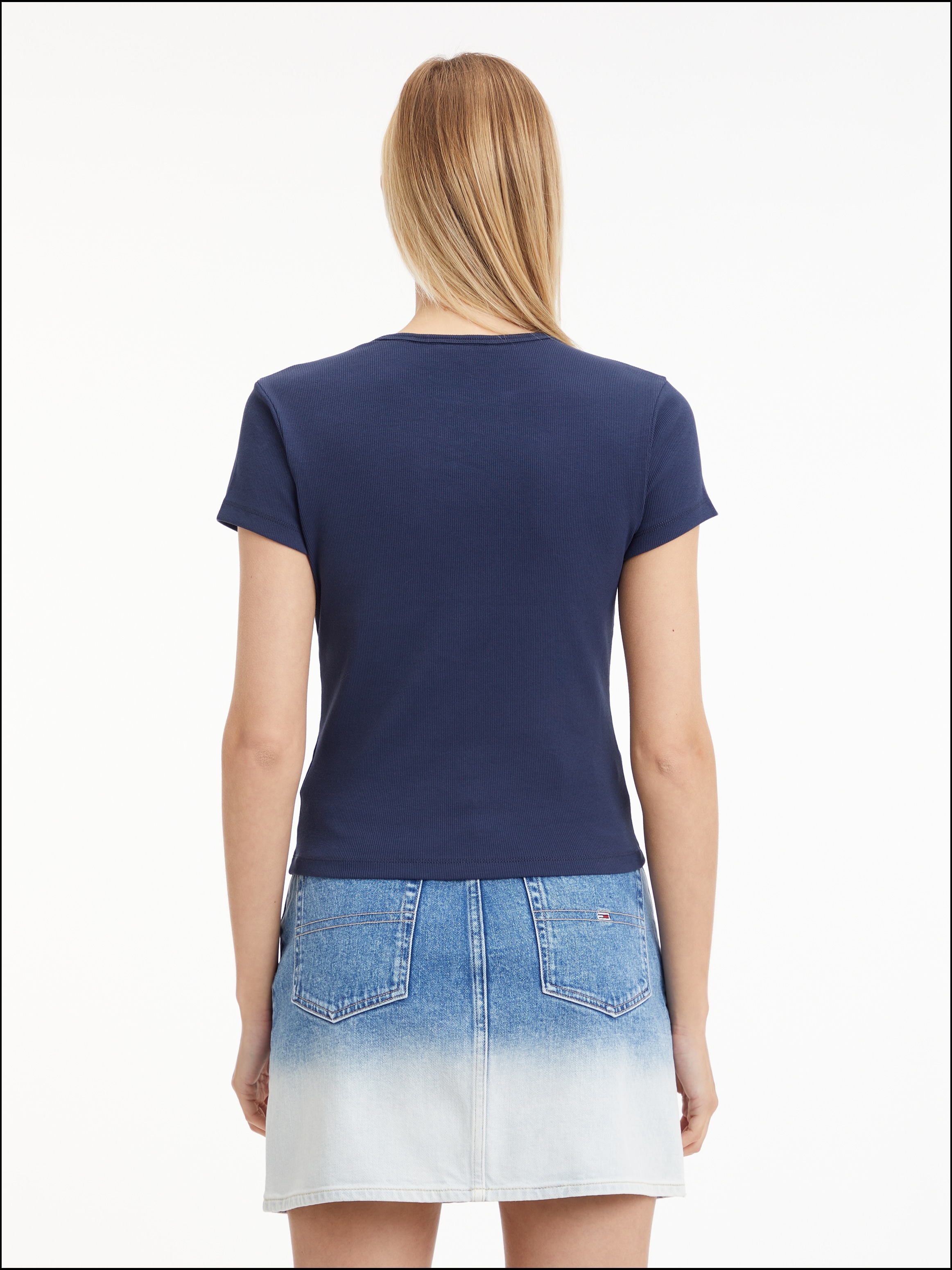 Tommy Jeans T-Shirt »TJW Logo-Flag bei ESSENTIAL Jeans SS«, mit BBY RIB ♕ Tommy