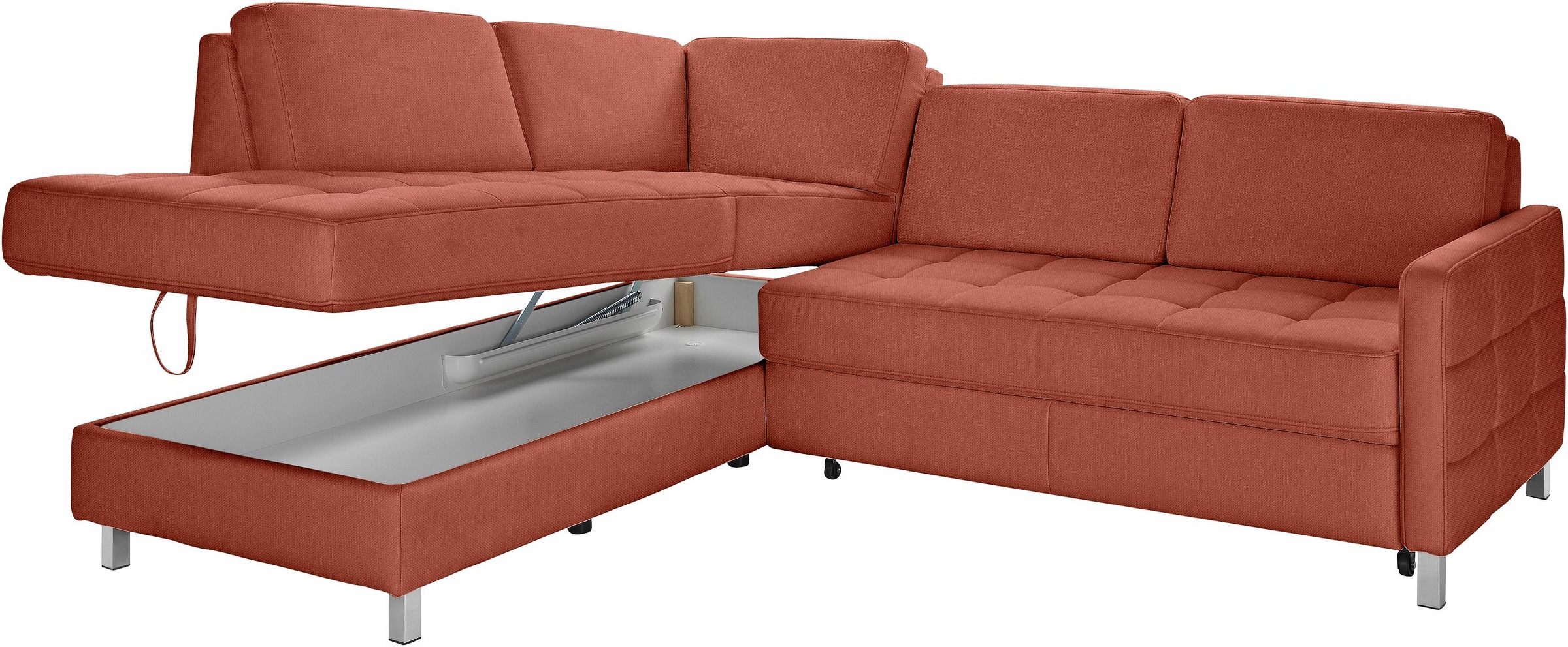 sit&more Ecksofa »Pablo L-Form«, wahlweise mit Bettfunktion und Bettkasten