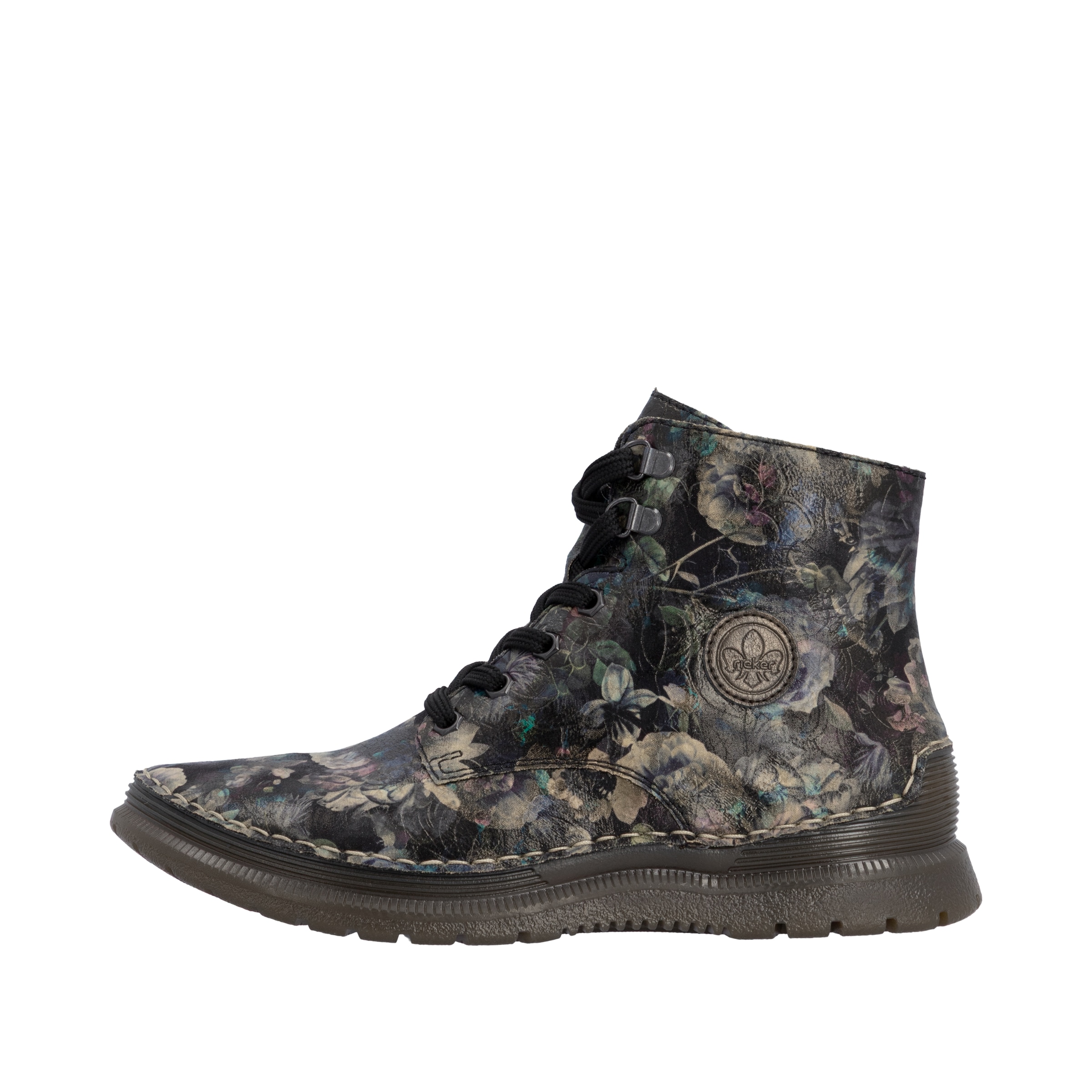 Rieker Schnürboots  Keilabsatz, Herbstboots mit modischen Kontrastnähten