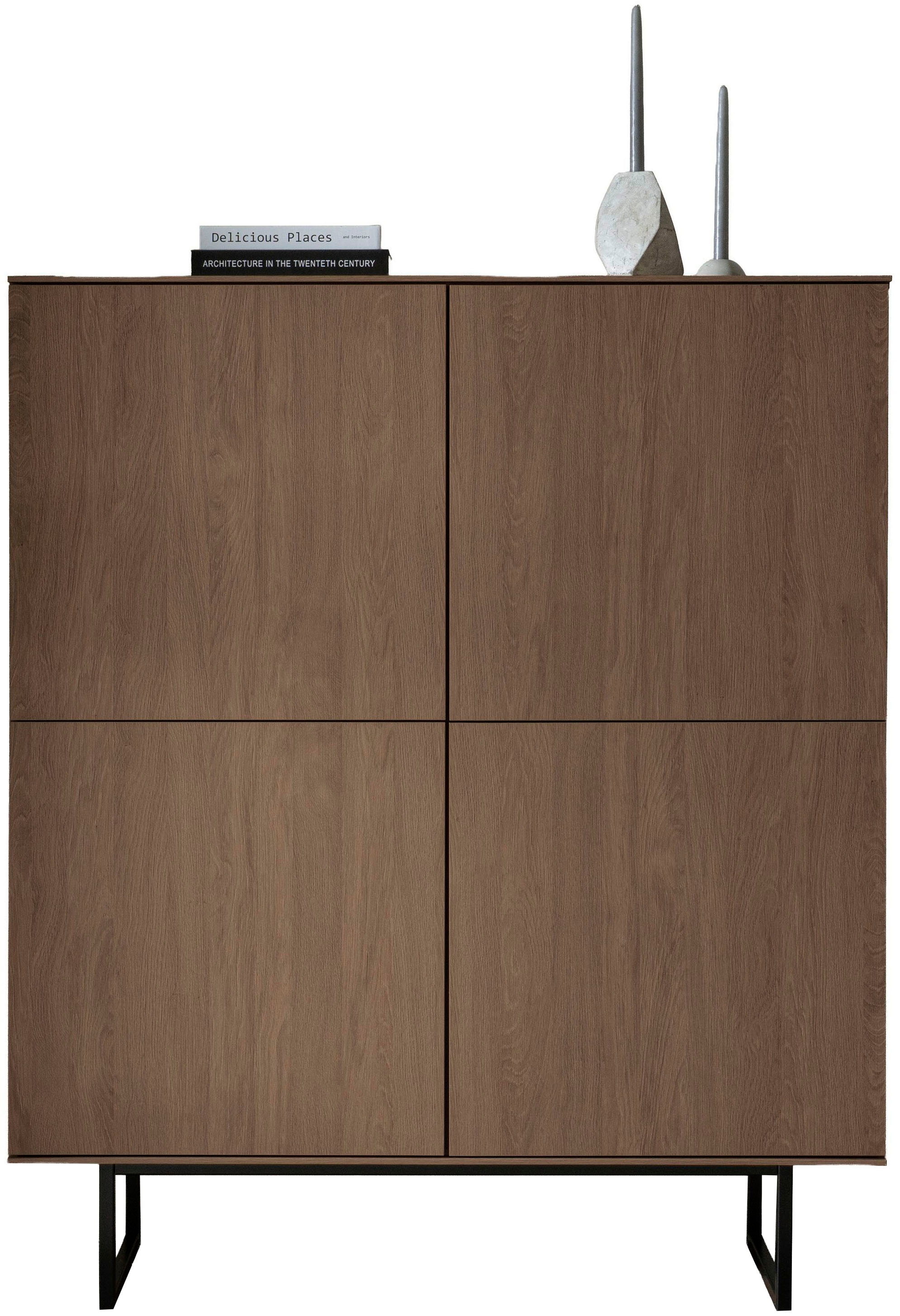 Home affaire Highboard »Lund, moderner Schrank, Kommode mit Kufengestell« optisch dünner Oberboden, hochwertige Optik, ausreichend Stauraum