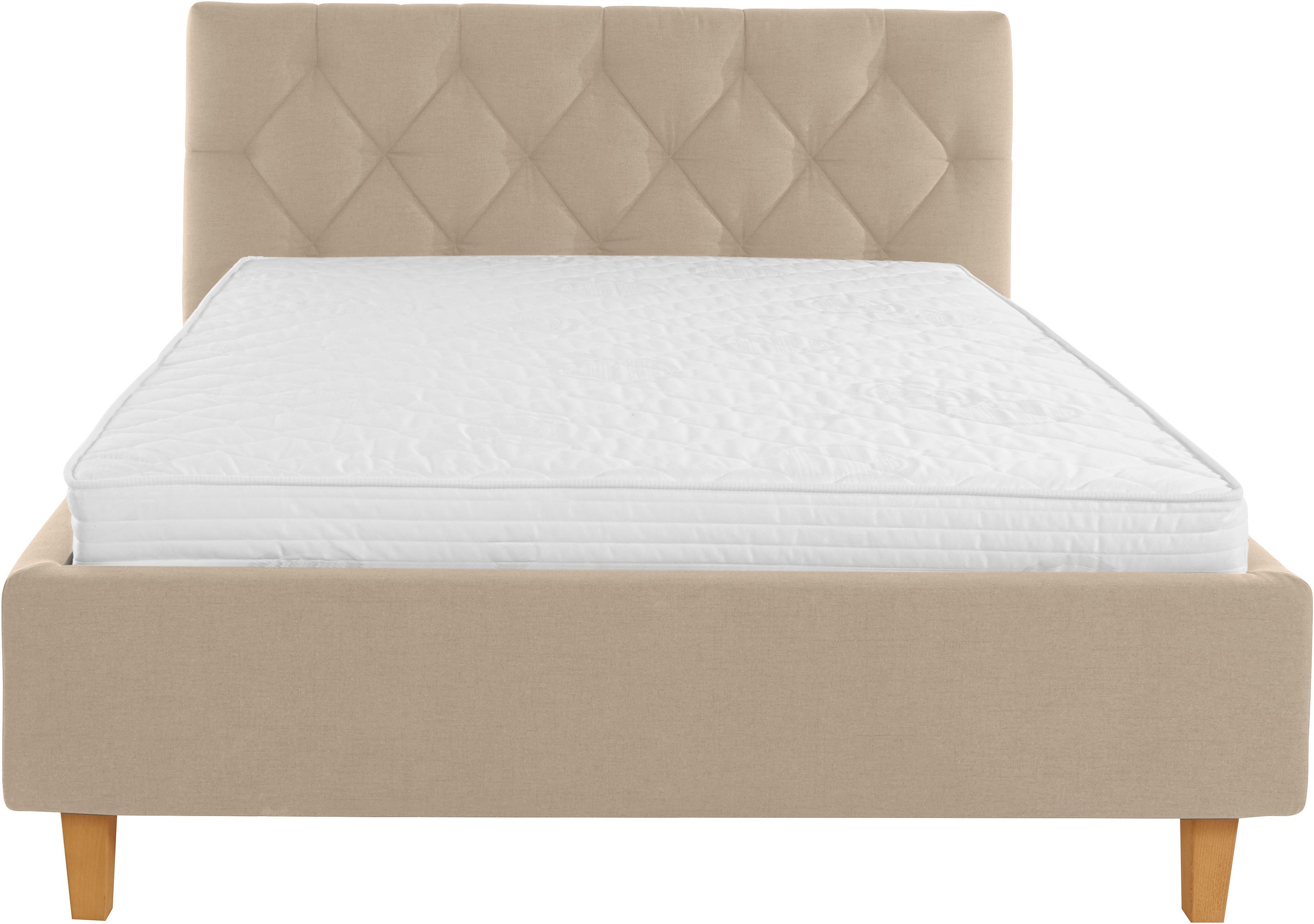 Home affaire Polsterbett »Sunley 100«, Kreuzsteppung, Kopfteilhöhe 102 cm, ohne oder mit Matratze/Lattenrost
