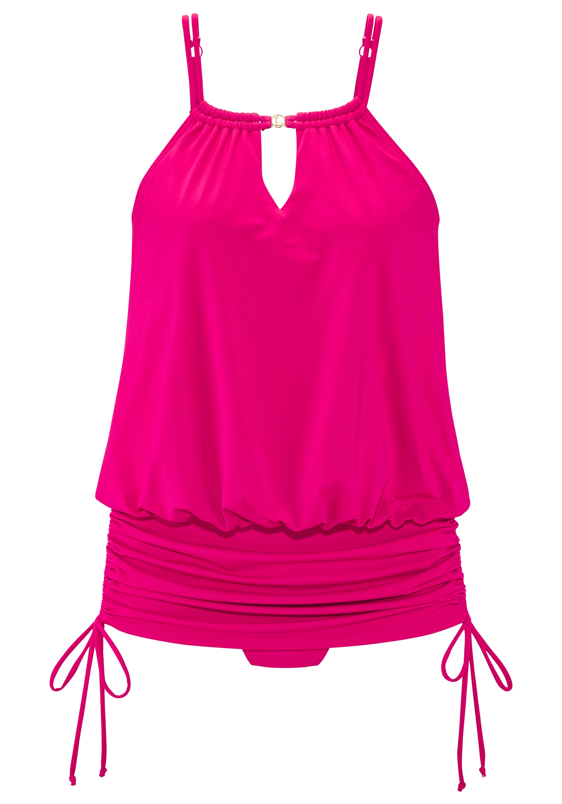 LASCANA, Damen, Badekleid Mit verstellbarer Länge, pink, Cup A/B, 50 - Cup A/B, pink, Aktuelle Unis mit Zierschnalle