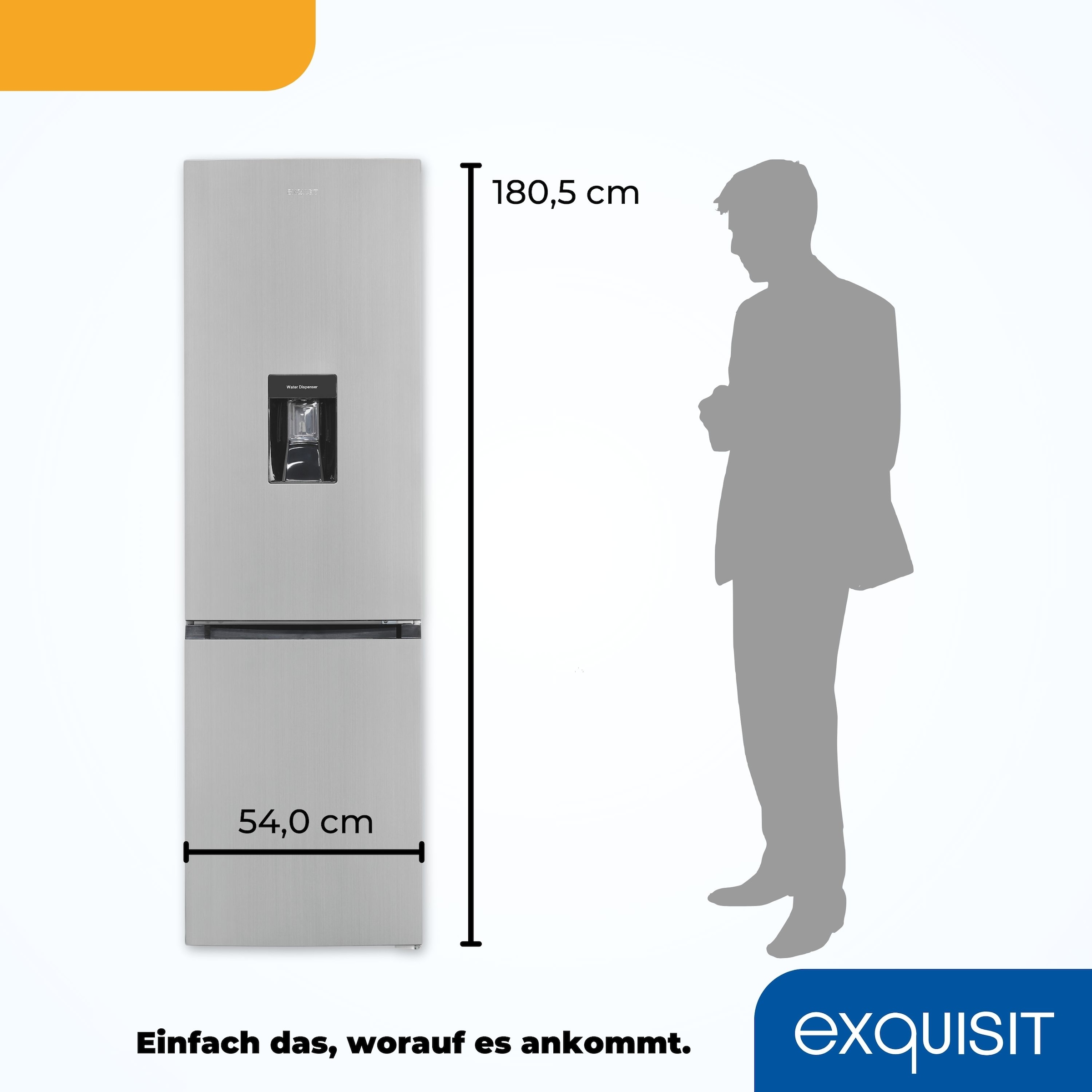 exquisit Kühl-/Gefrierkombination »KGC265-70-NF-WS-040C«, EEK C, 251 L Nutzinhalt, NoFrost, Wasserspender