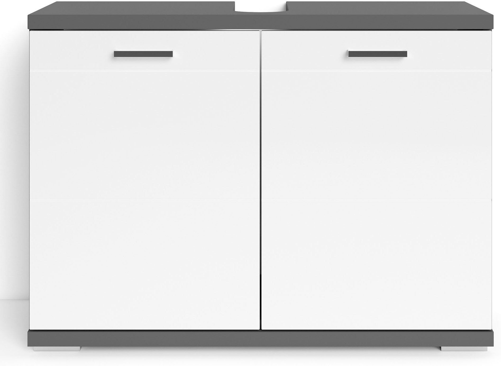 byLIVING Waschbeckenunterschrank »Nebraska« Breite 80 cm, Badezimmerschrank, MDF-Fronten in Hochglanz-Optik