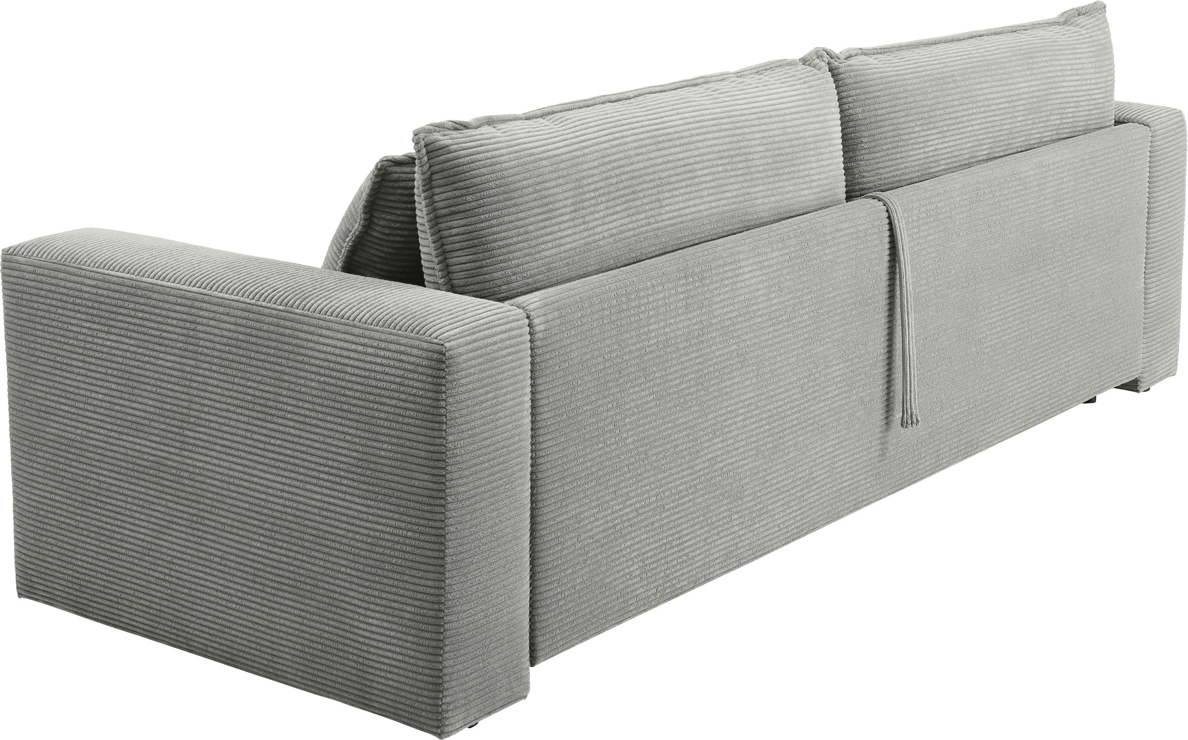 Places of Style 3-Sitzer »PIAGGE«, Cord-Bezug - mit Bettfunktion und Bettkasten, mit praktischem Topper