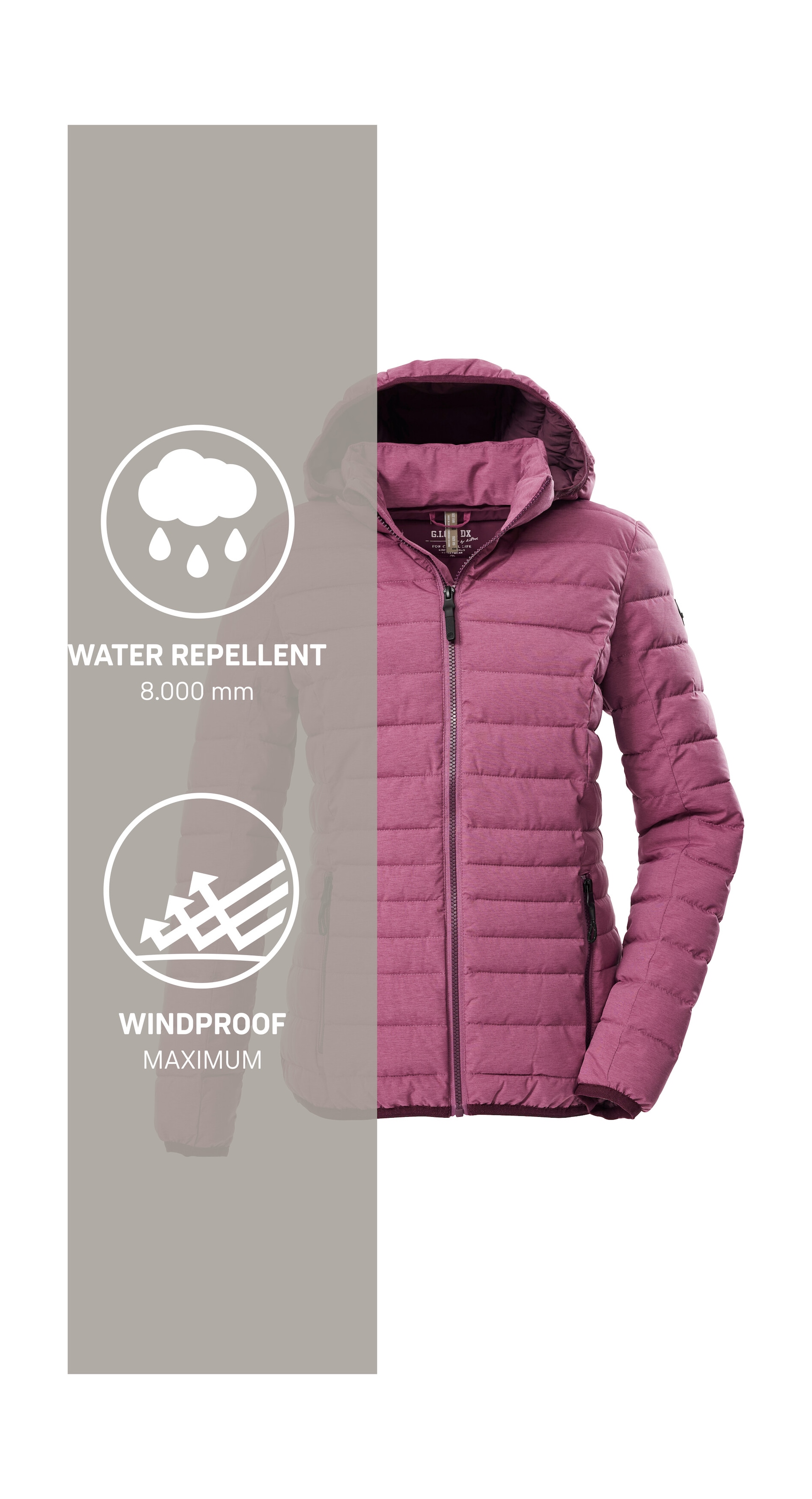 G.I.G.A. DX by killtec Steppjacke »GW 49 WMN QLTD JCKT« Wind- und wasserabweisende Damen Steppjacke mit 8.000 mm Wassersäule