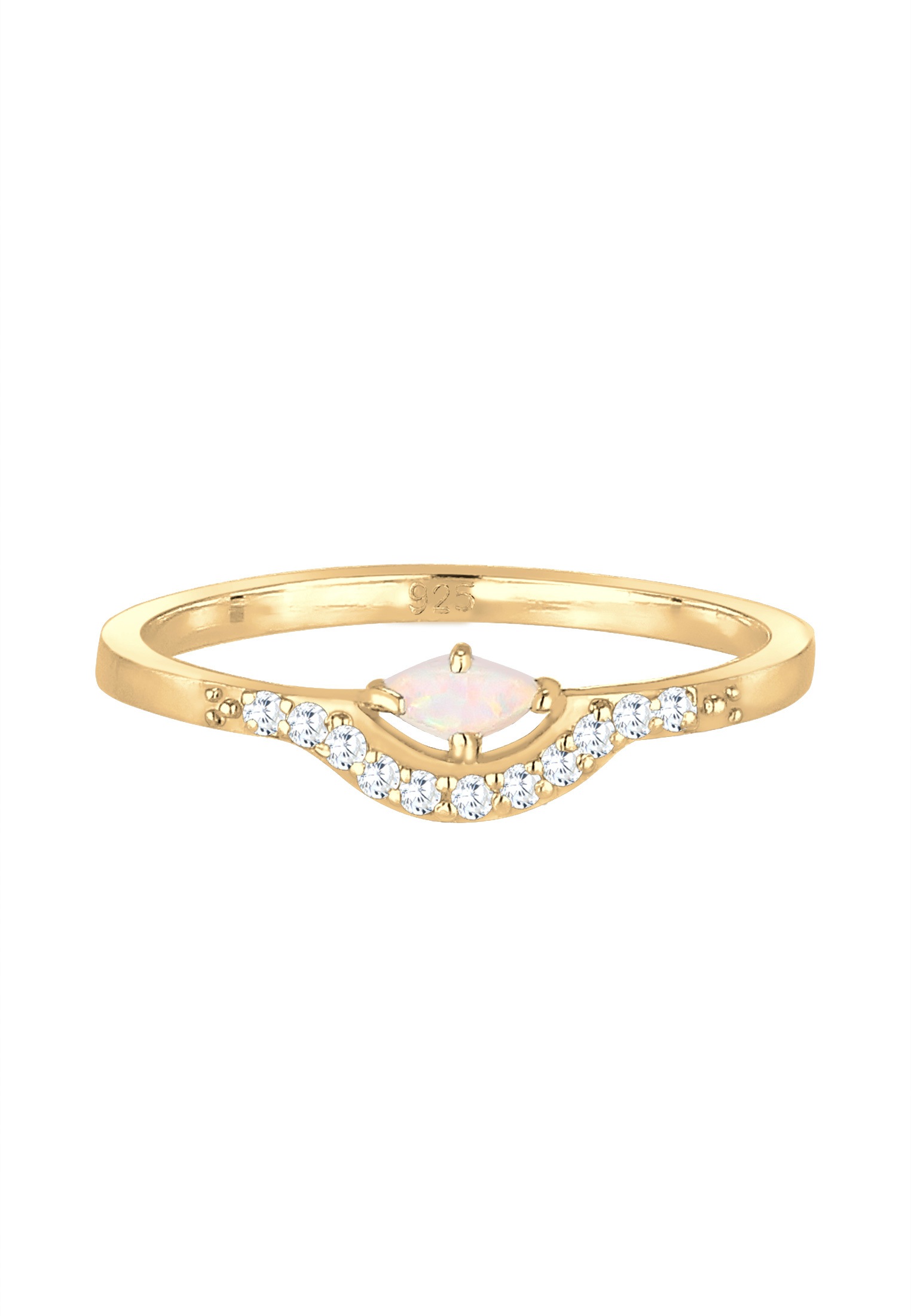 Elli Verlobungsring »Ring Elli Ring Vintage Design Zirkonia Marquise Opal 925er Silber«