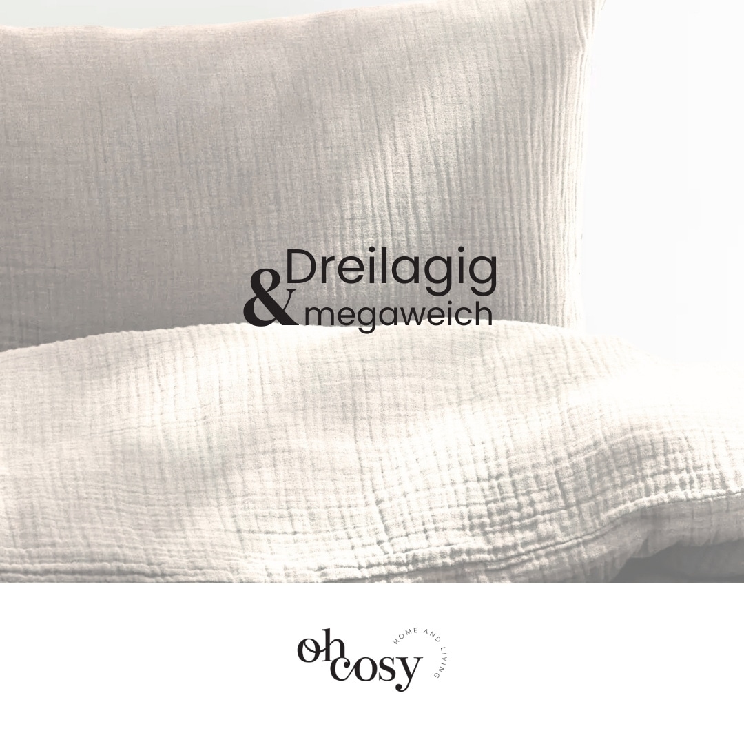 Oh cosy Bettwäsche »Sally aus superweichem Musselin, 135x200cm + 80x80cm«, Made in Green