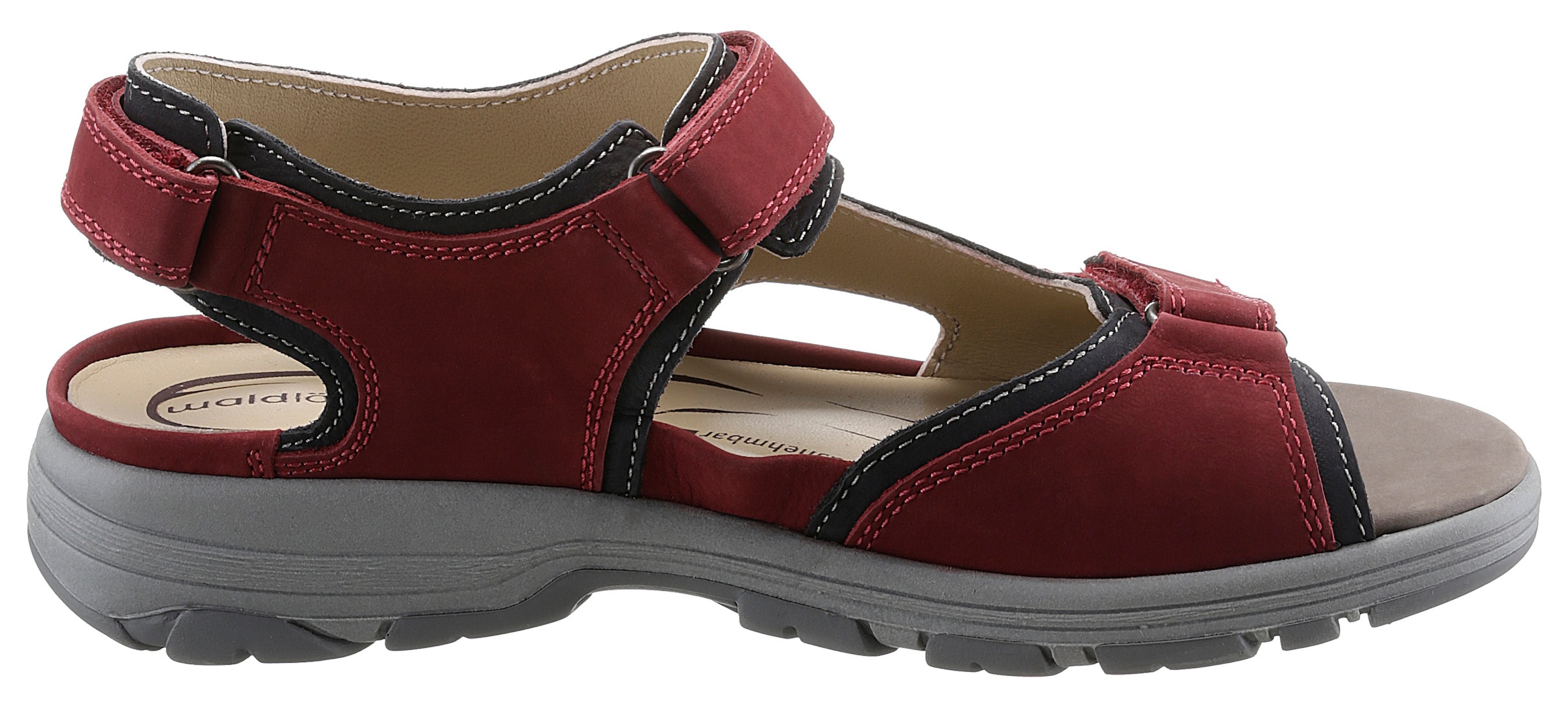 Waldläufer Sandale, Sommerschuh, Outdoorschuh, Keilabsatz, in Trekking-Optik, H-Weite