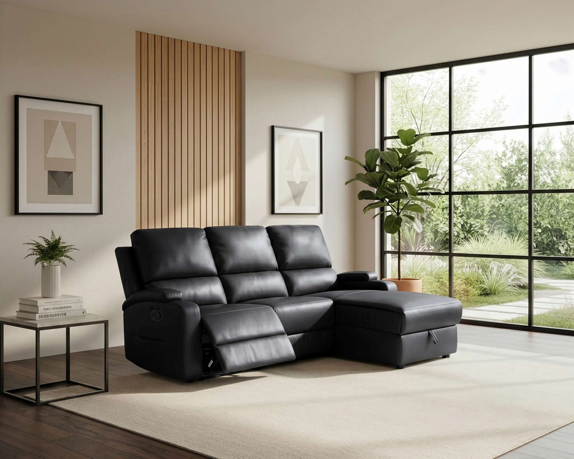 OTTO home Ecksofa »NAPORI Kunstleder, L-Form, 210cm, man./elektr. Relaxfunktion« USB-A bei elektr. Variante, Staukasten, Seitentaschen u. Federkern