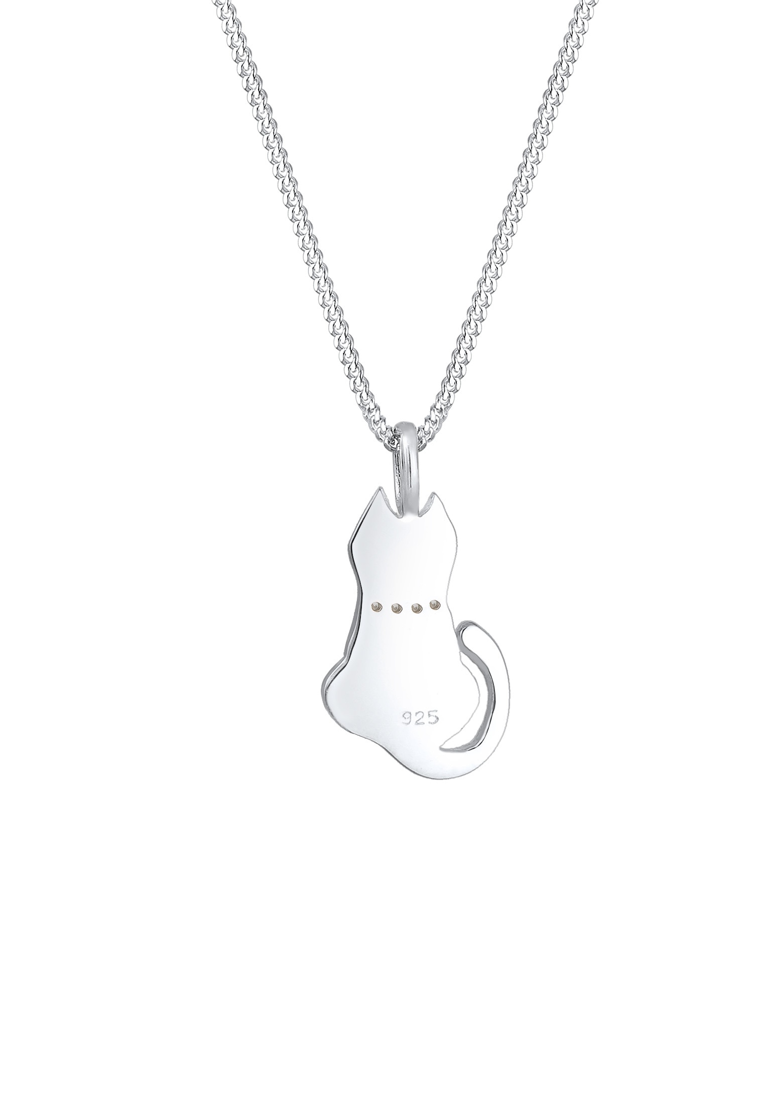 Nenalina Silberkette »Halskette Katze Anhänger Zirkonia Kristalle 925er Silber«