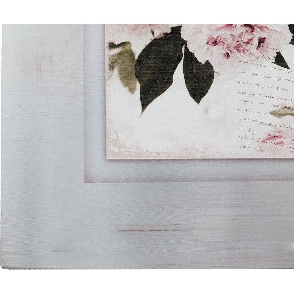 Home affaire Holzbild »Rosa Blumen«