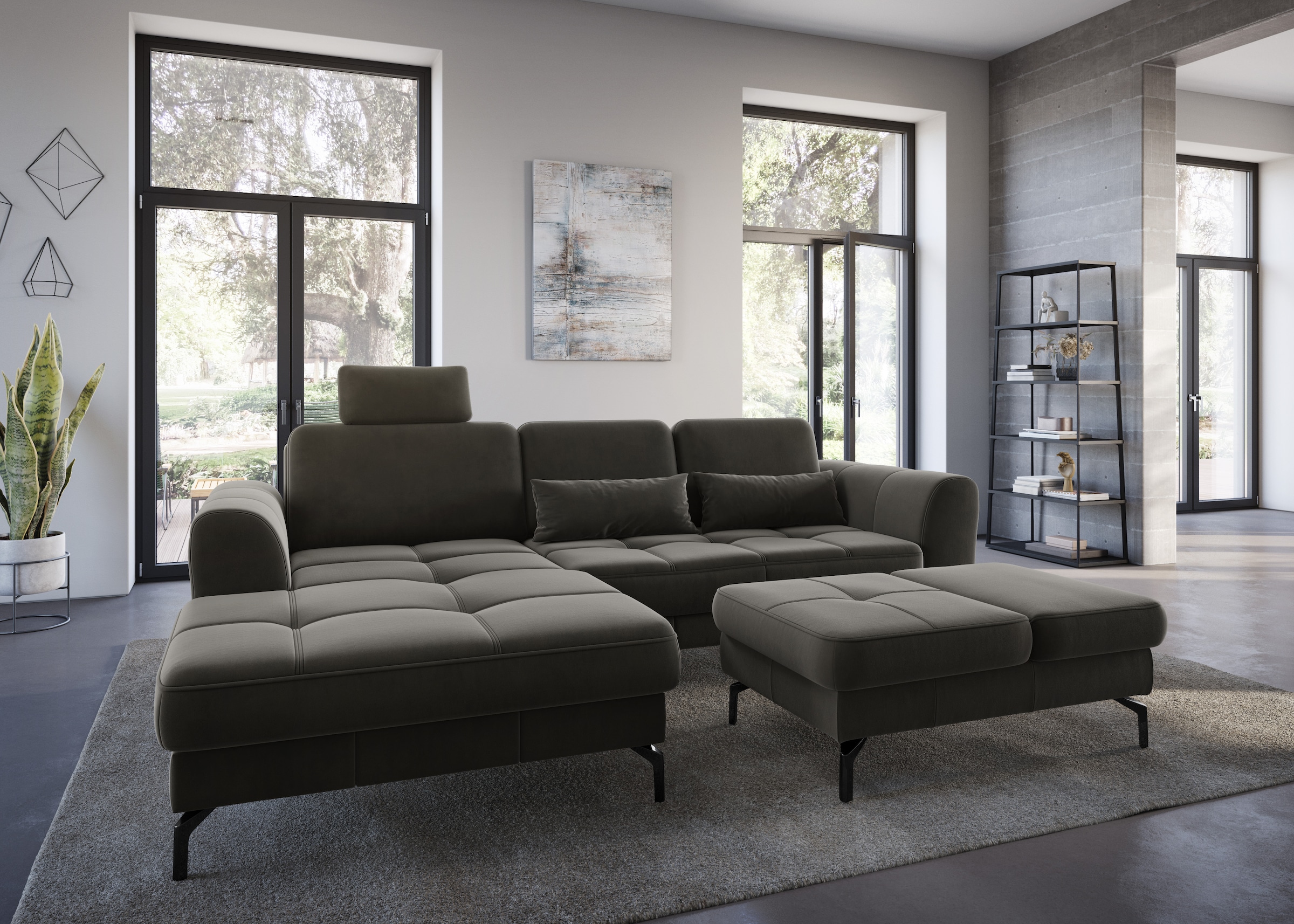 sit&more Hocker »Bendigo«, mit Klappfunktion, Bodenfreiheit 15 cm, wahlweise in 2 Fußfarben