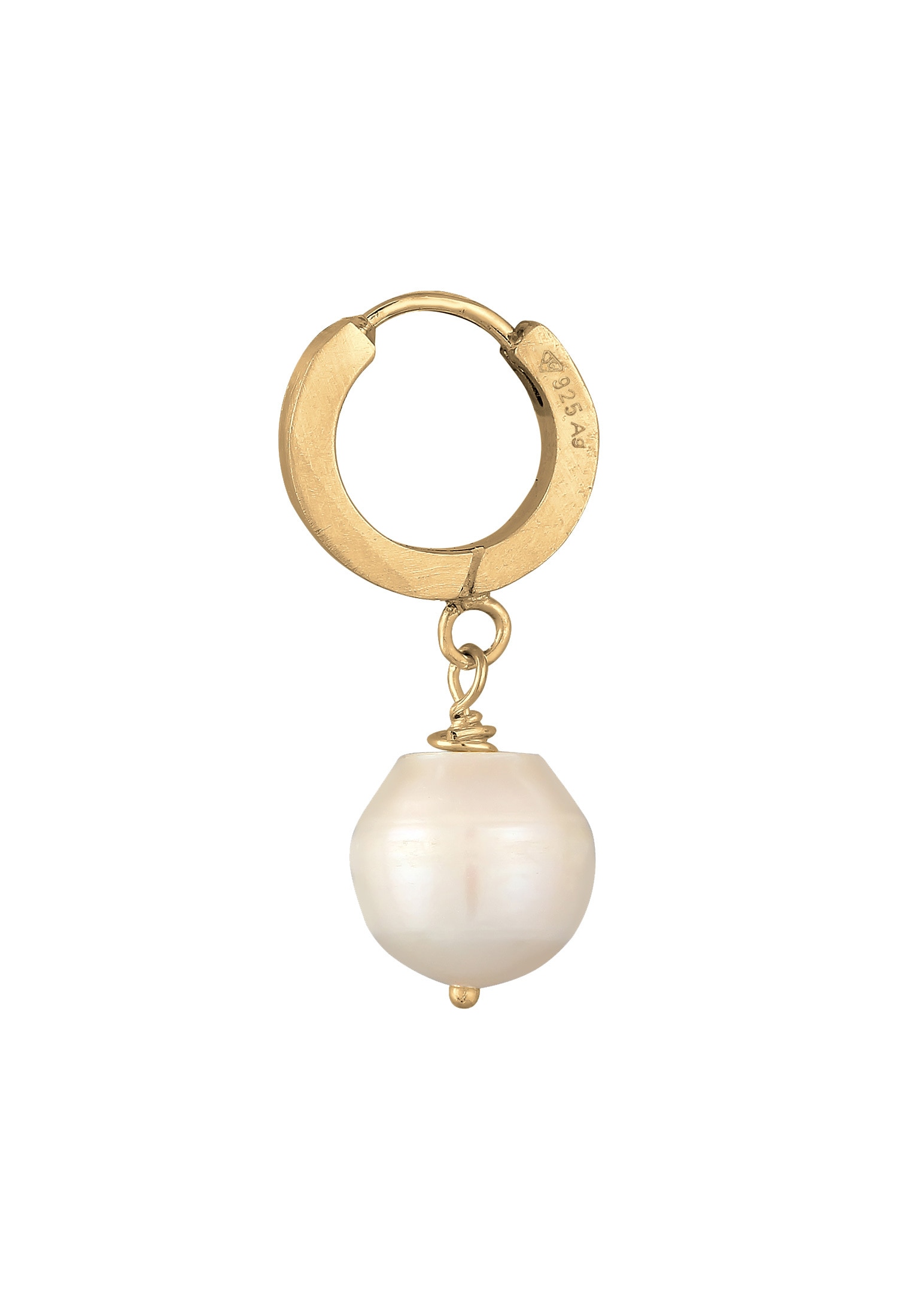 Kuzzoi Paar Creolen »Ohrringe Herren Single Creole mit Perle 925 Sterling Silber«