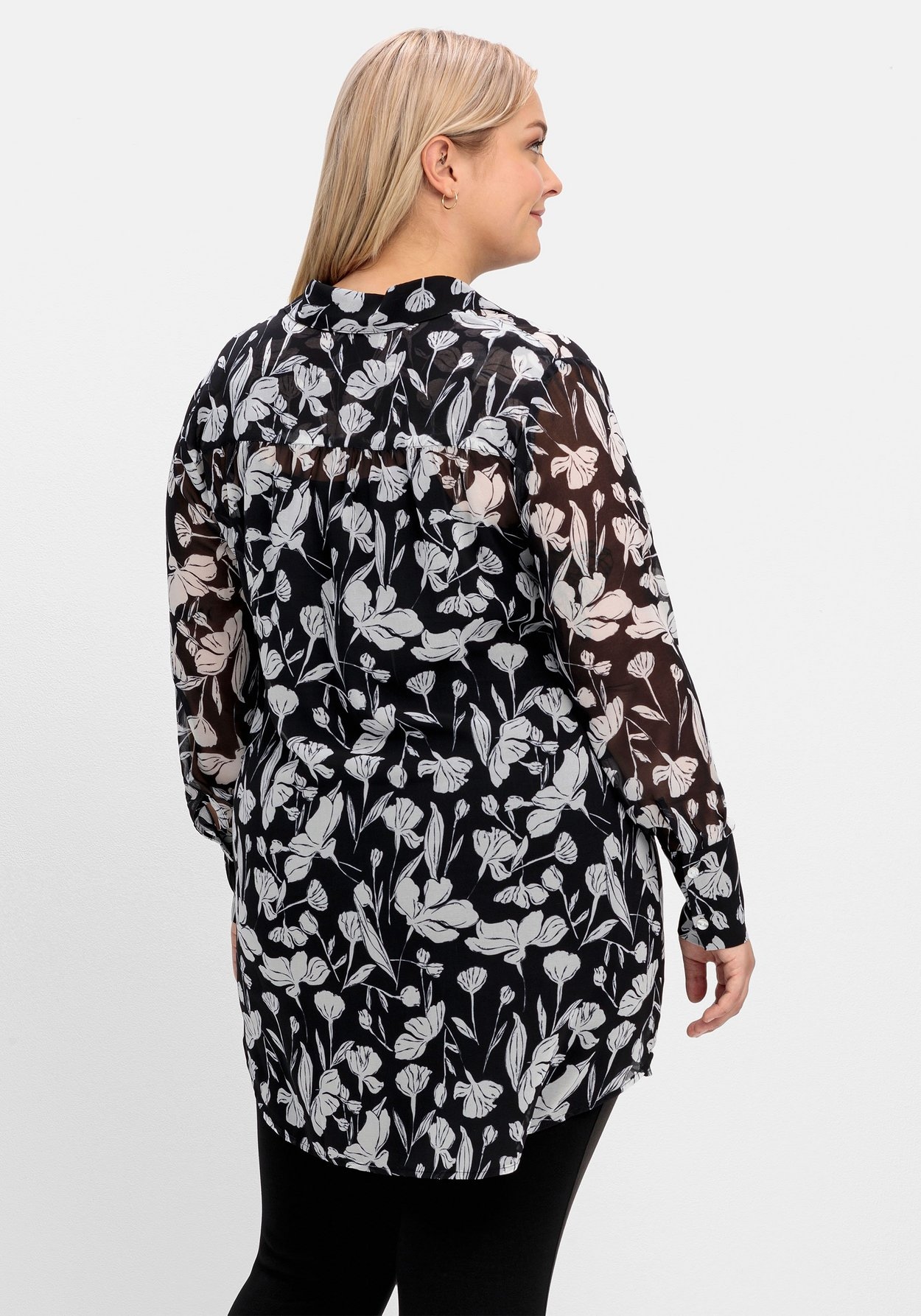 Sheego Chiffonbluse »Chiffonbluse mit blickdichtem Futter«