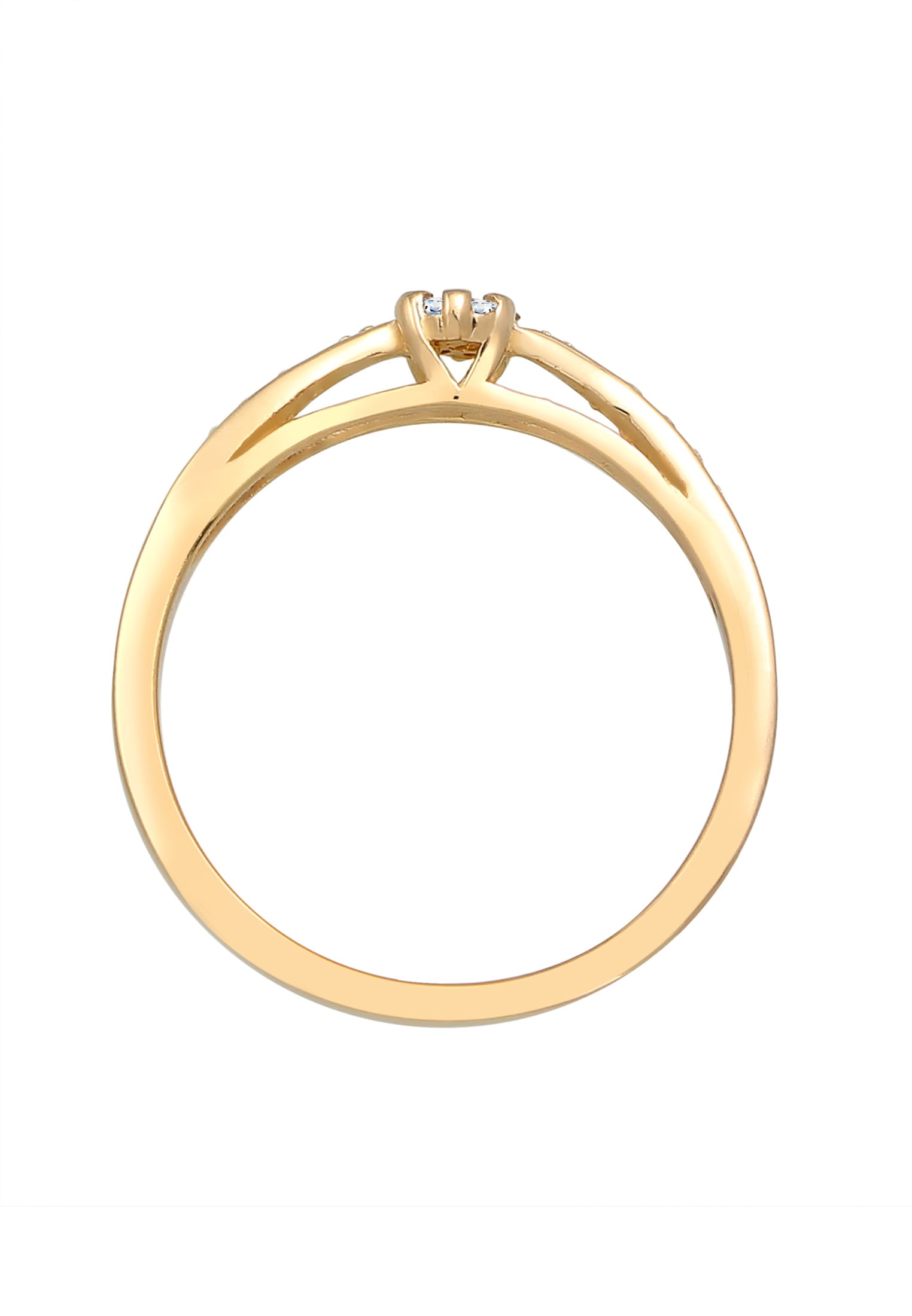 Elli DIAMONDS Verlobungsring »Ring Diamant Weiß Brillantschliff (0.085 ct) 585 Gelbgold«