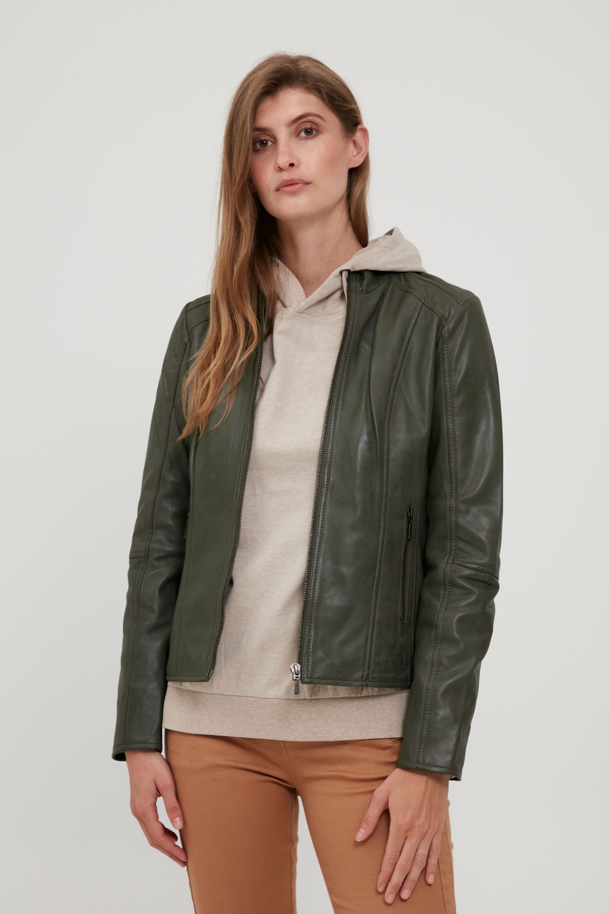 fransa Lederjacke »Lederjacke FRBaleather«, ohne Kapuze