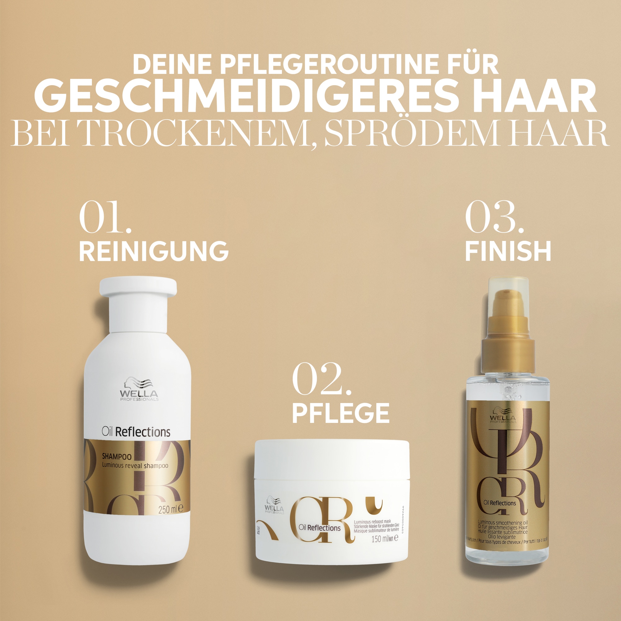 Wella Professionals Haaröl »Oil Reflections Oil« pflanzliche Inhaltsstoffe, feuchtigkeitsspendend, ultimativer Glanz