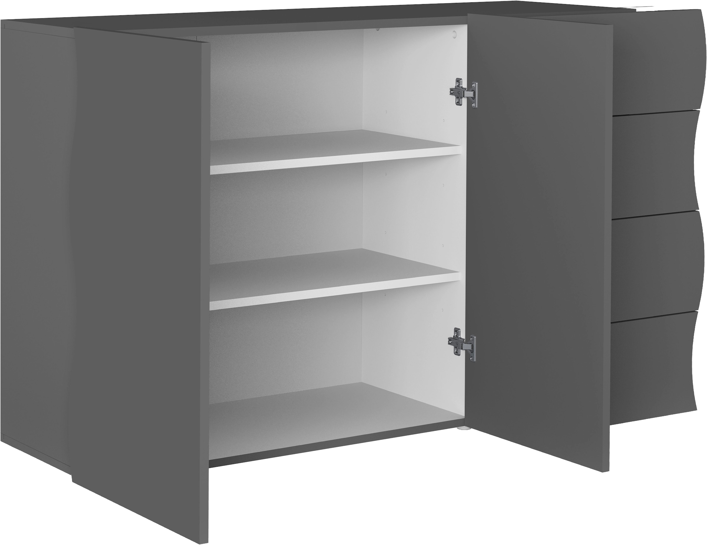 Home affaire Sideboard »Onda Aufbewahrungsschrank, Sideboard, mit 2 Türen, 4 Schubladen«