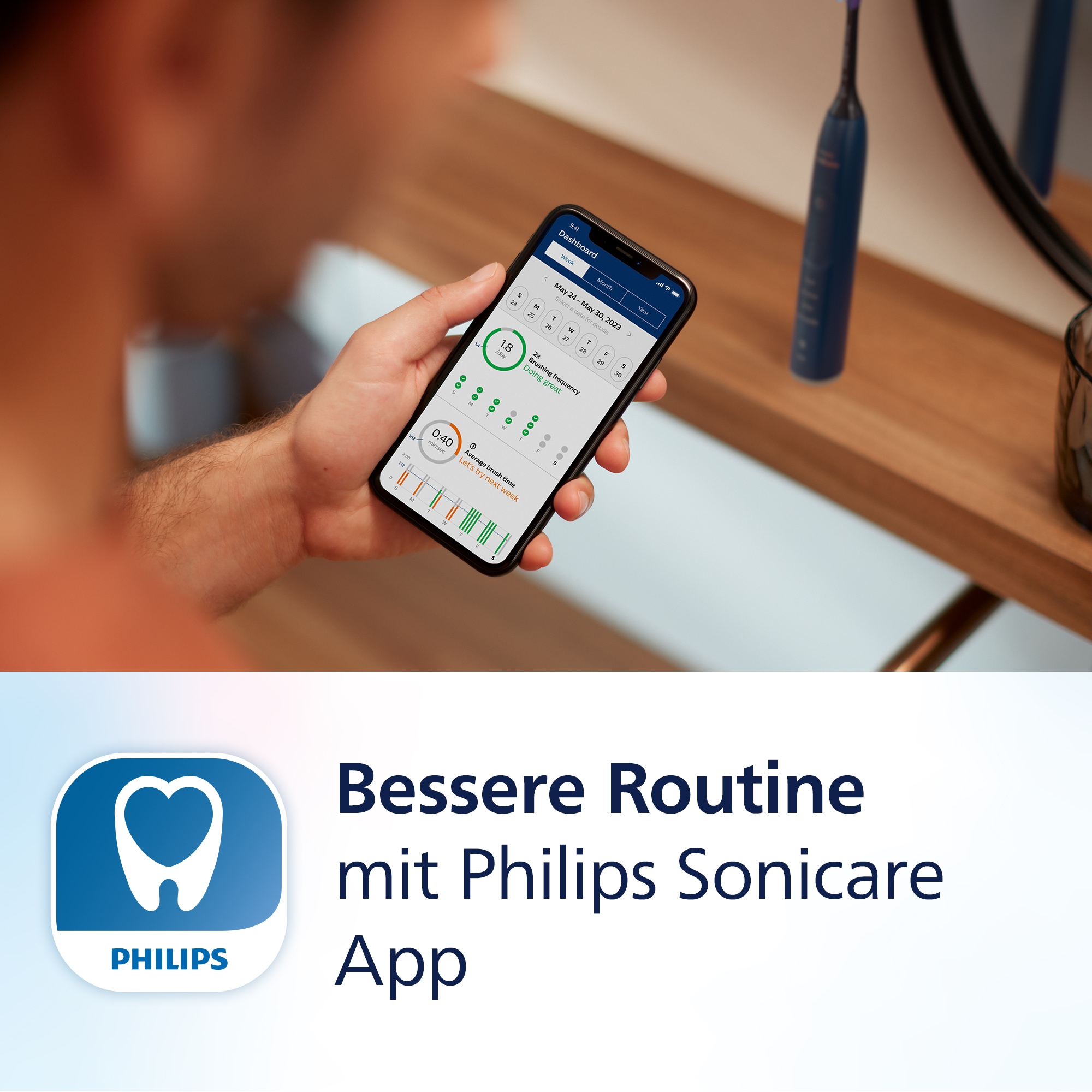Philips Sonicare Elektrische Zahnbürste »Series 7100 HX7423/08«, 4 St. Aufsteckbürsten, mit visueller Andruckkontrolle, 4 Putzmodi und 3 Intensitätsstufen