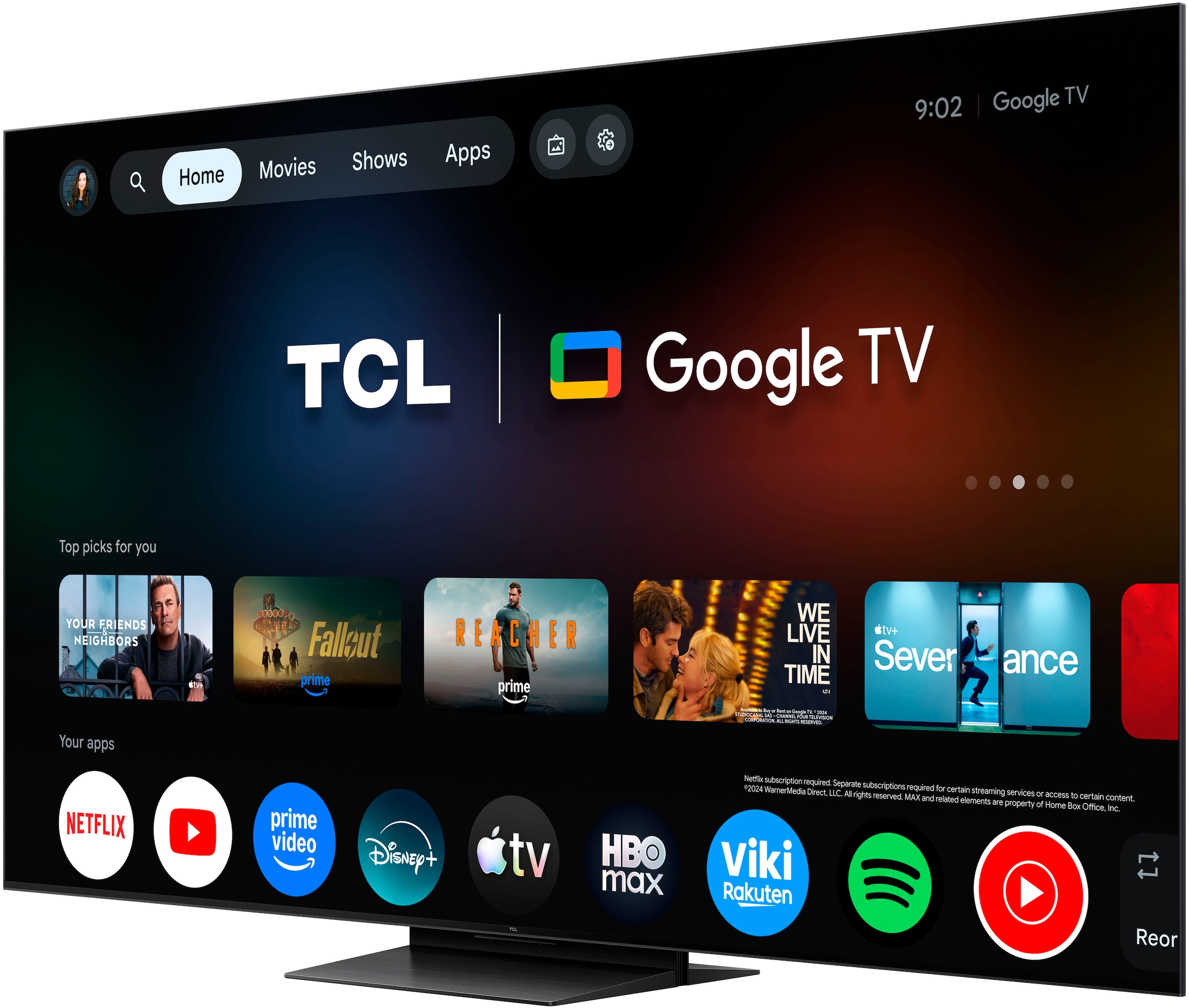 TCL Mini-LED-Fernseher »85RM7LX1« 215 cm/85 ″ Apple Airplay 2, 2.000 nits HDR , 100 % BT.2020, ONKYO 2.1