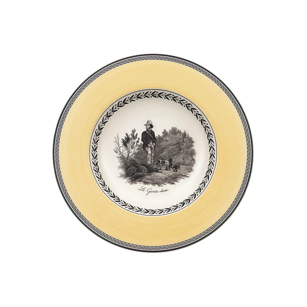 Villeroy & Boch Suppenteller »Suppenteller Audun Chasse ø 24,2 cm 6er Set weiß-grau-gelb«