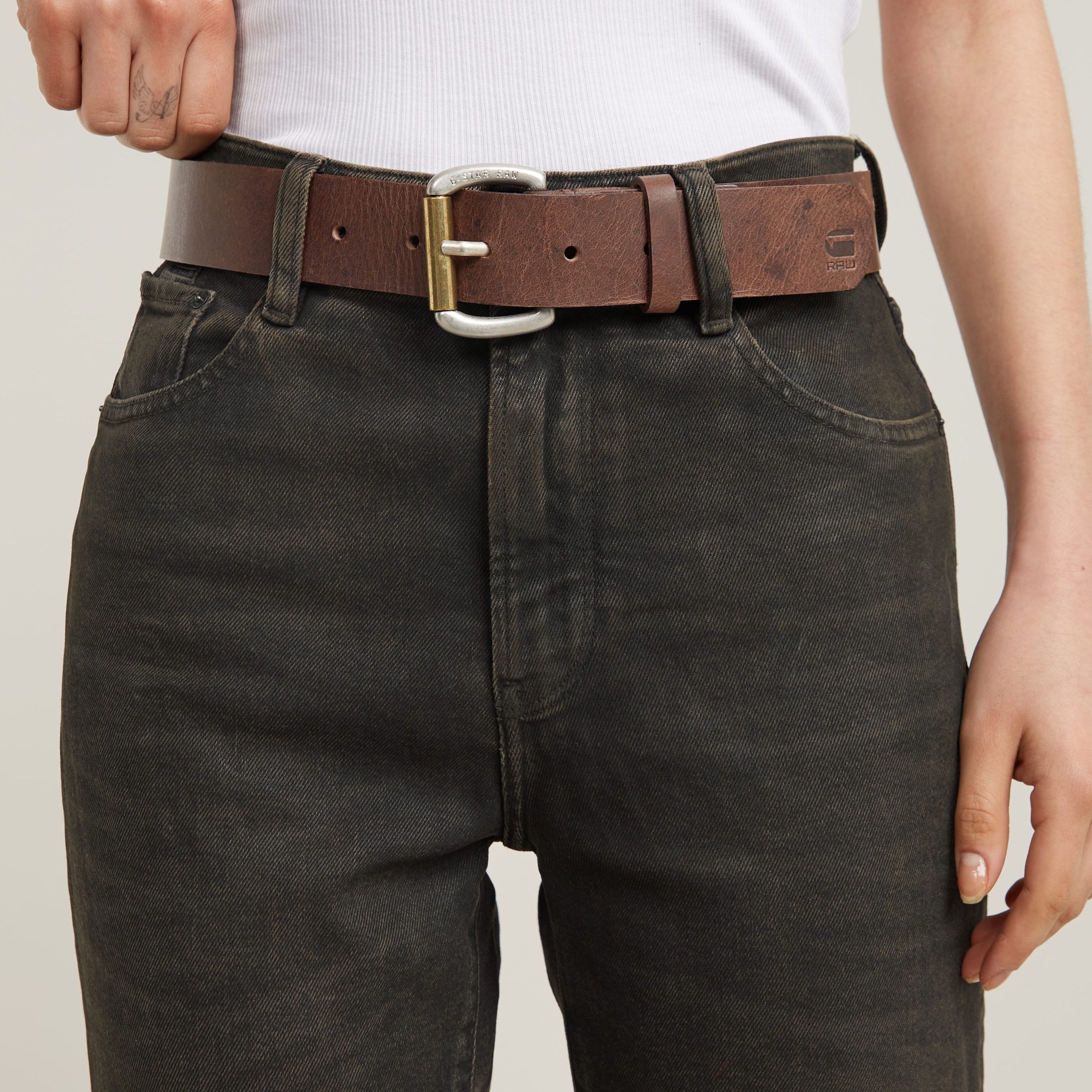 G-STAR Ledergürtel »Dast belt«, mit Nieten verstärkt