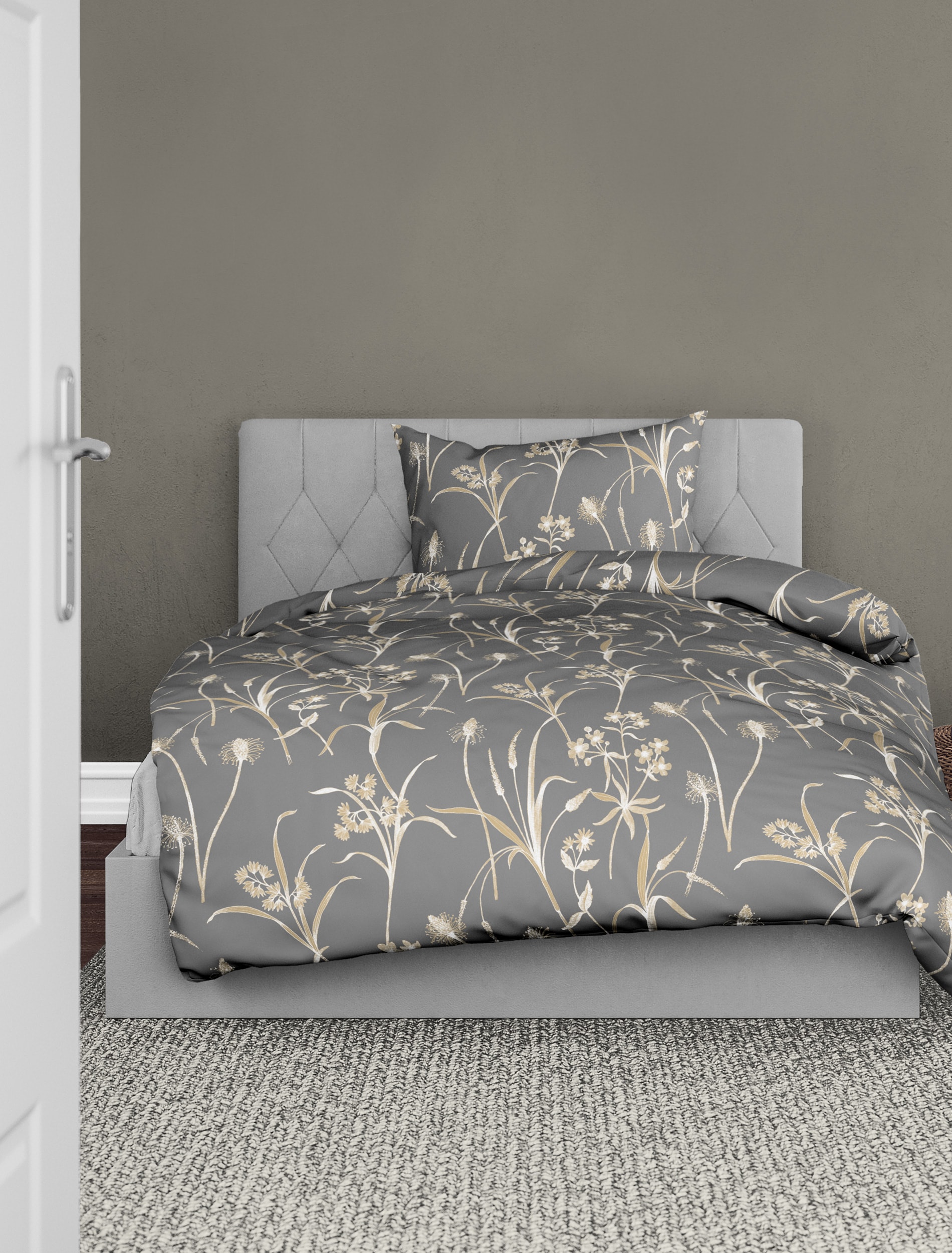 BIERBAUM Bettwäsche »3987« 2 Stk. tlg. Mako-Satin, 100 % Baumwolle, pflegeleicht