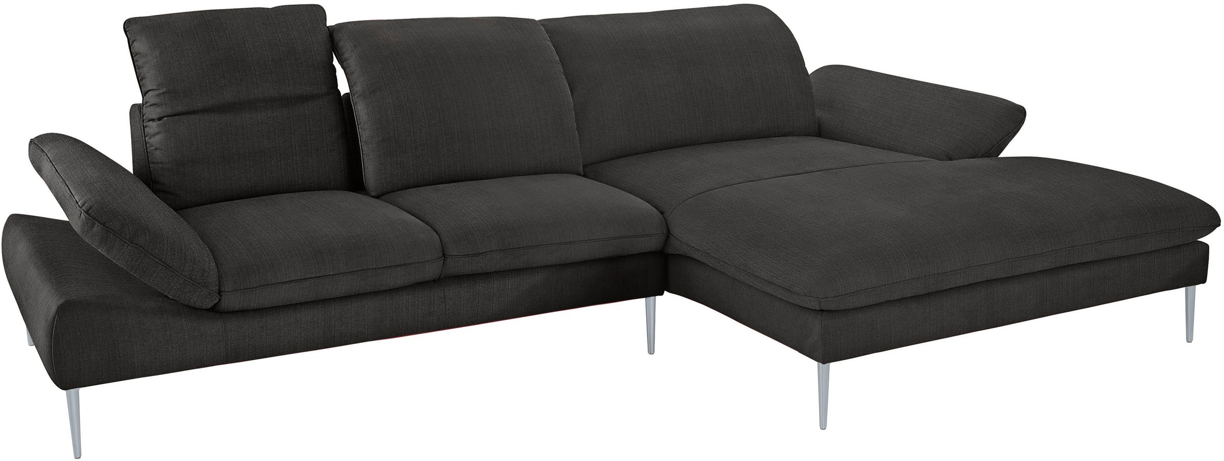 W.SCHILLIG Ecksofa »enjoy&MORE, Designsofa, bequem, zeitlos und elegant, L-Form«, mit Sitztiefenverstellung, Füße silber matt, Breite 340 cm