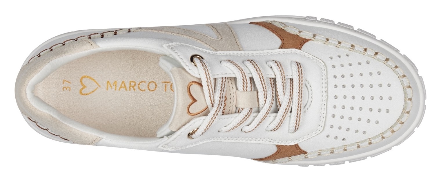 MARCO TOZZI Plateausneaker, Freizeitschuh, Halbschuh, Schnürschuh mit unterlegtem Lochmuster
