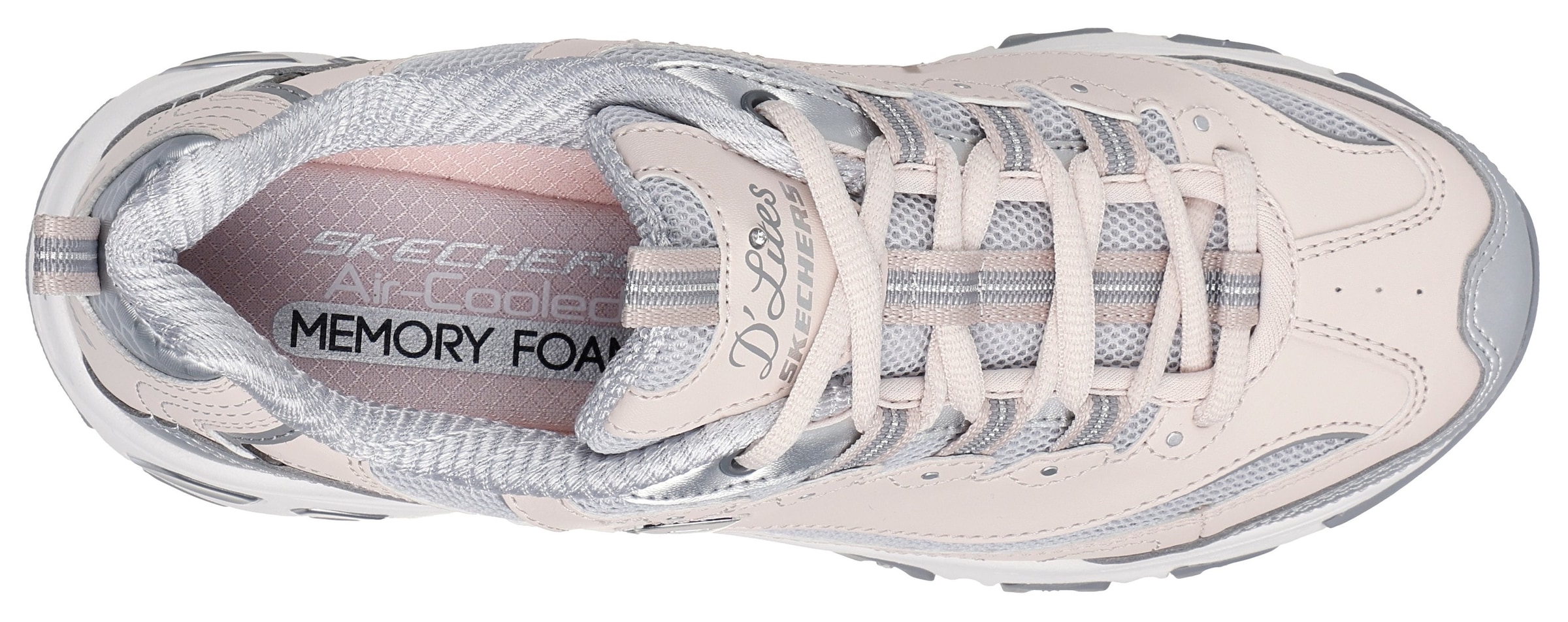 Skechers Sneaker »D'LITES-CHROMATIC«, Plateausneaker, Schnürschuh mit Metallic Einsätzen