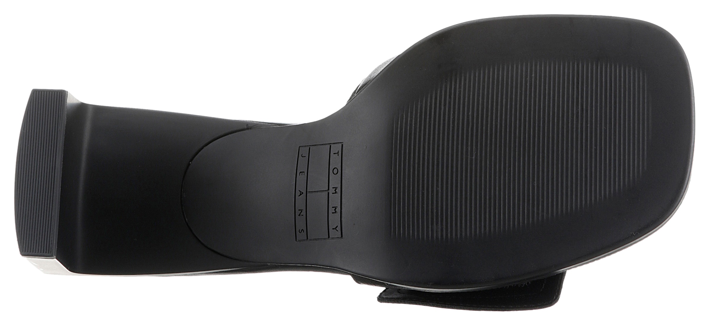 Tommy Jeans Pantolette »THE SOHO HEEL LEATHER«, Partymode, Sommerschuh mit breiter Bandage