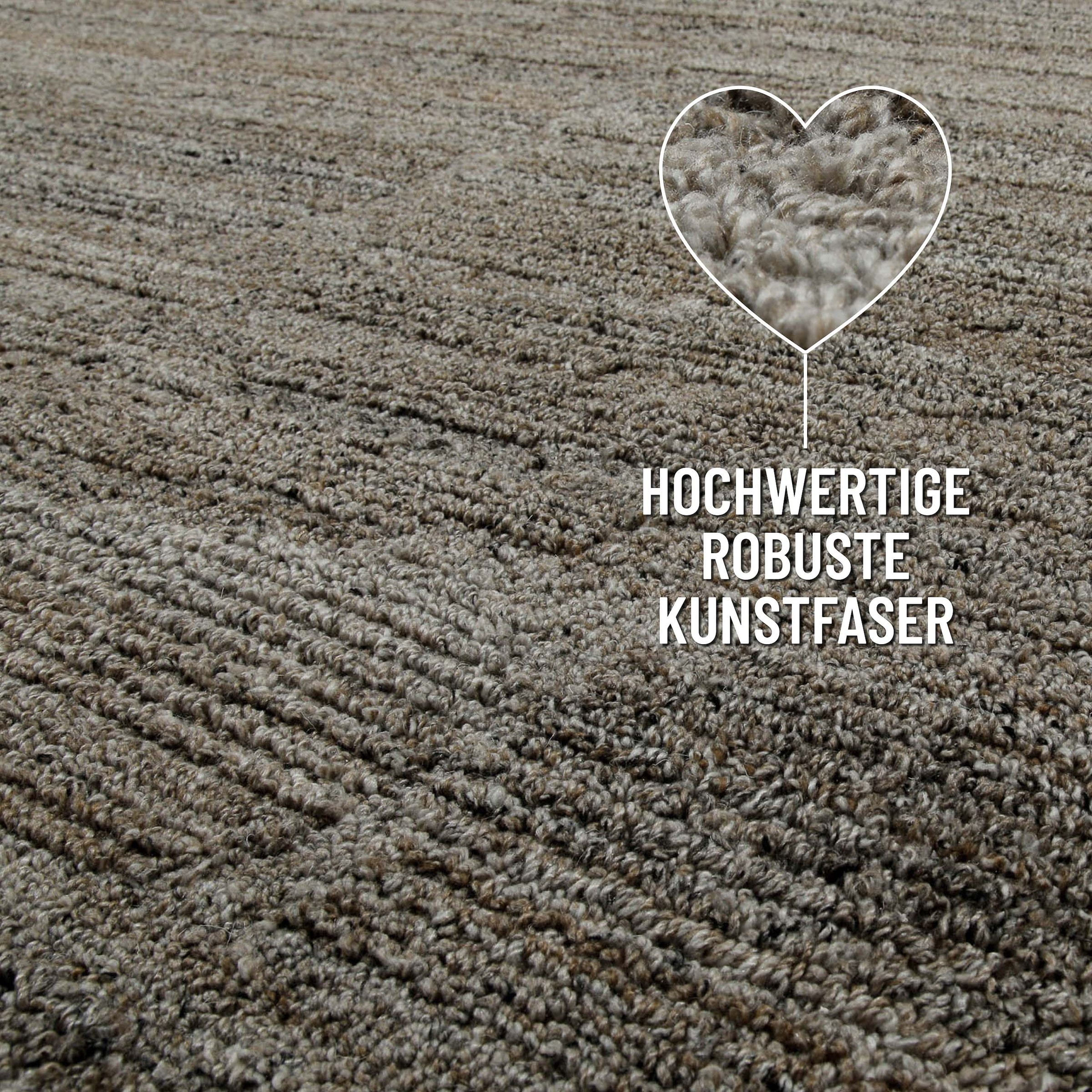 Wecon home Teppich »Hamptons EIGHTEEN«, rechteckig, 15 mm Höhe, Läufer, Kurzflor, Wohnzimmer, Schlafzimmer, elegant, robust, Streifen