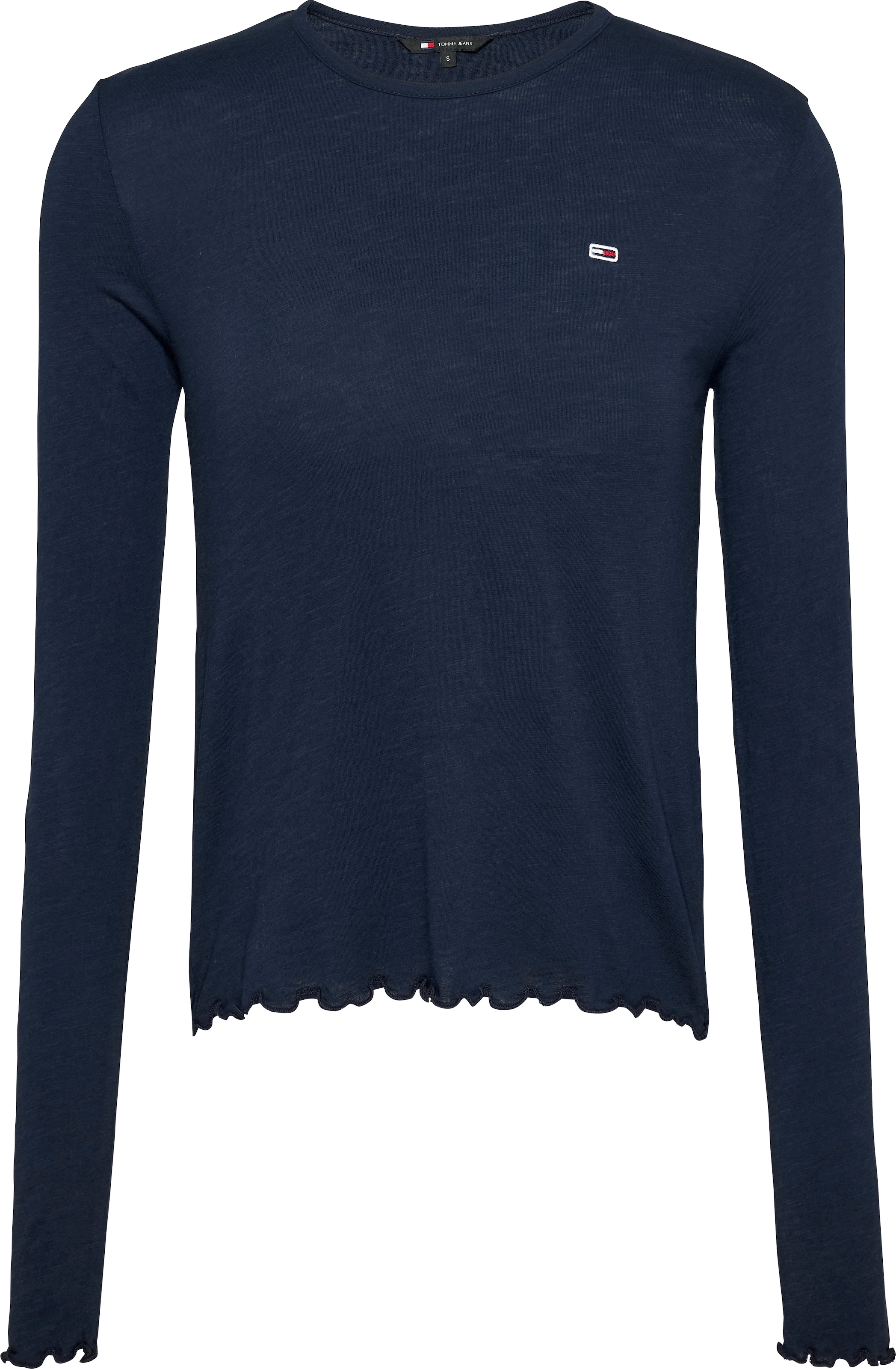 Tommy Jeans Langarmshirt »TJW SLUB SOFT TEE LS«, mit Babylock-Saum, Logostickerei