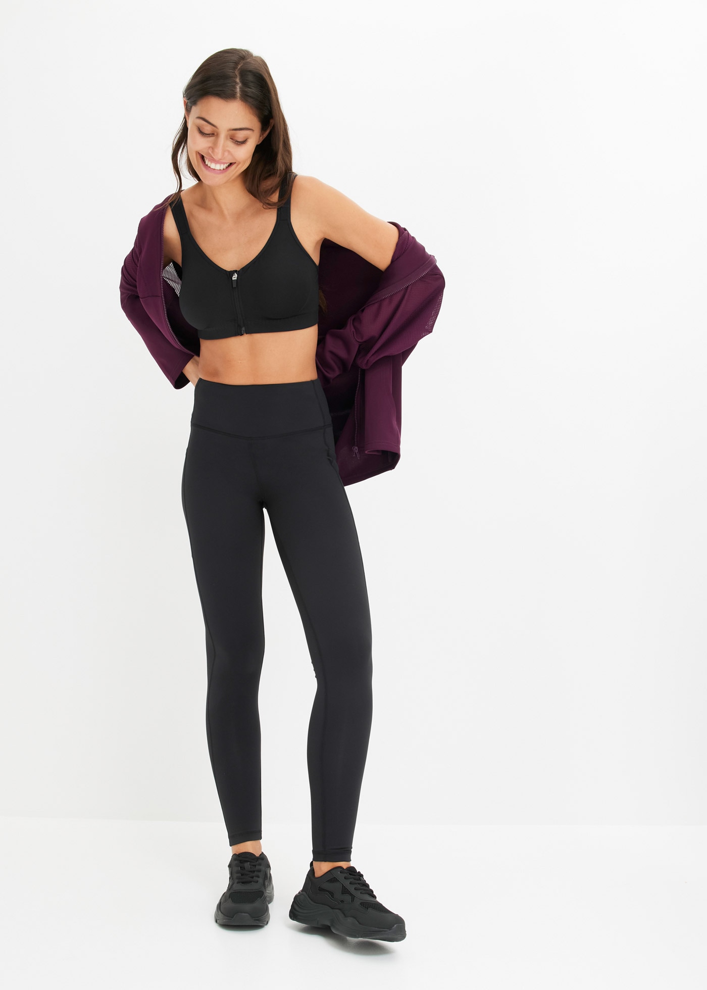 bonprix Funktionsleggings  weiches Material, doppelter Taillenbund, Skinny Fit