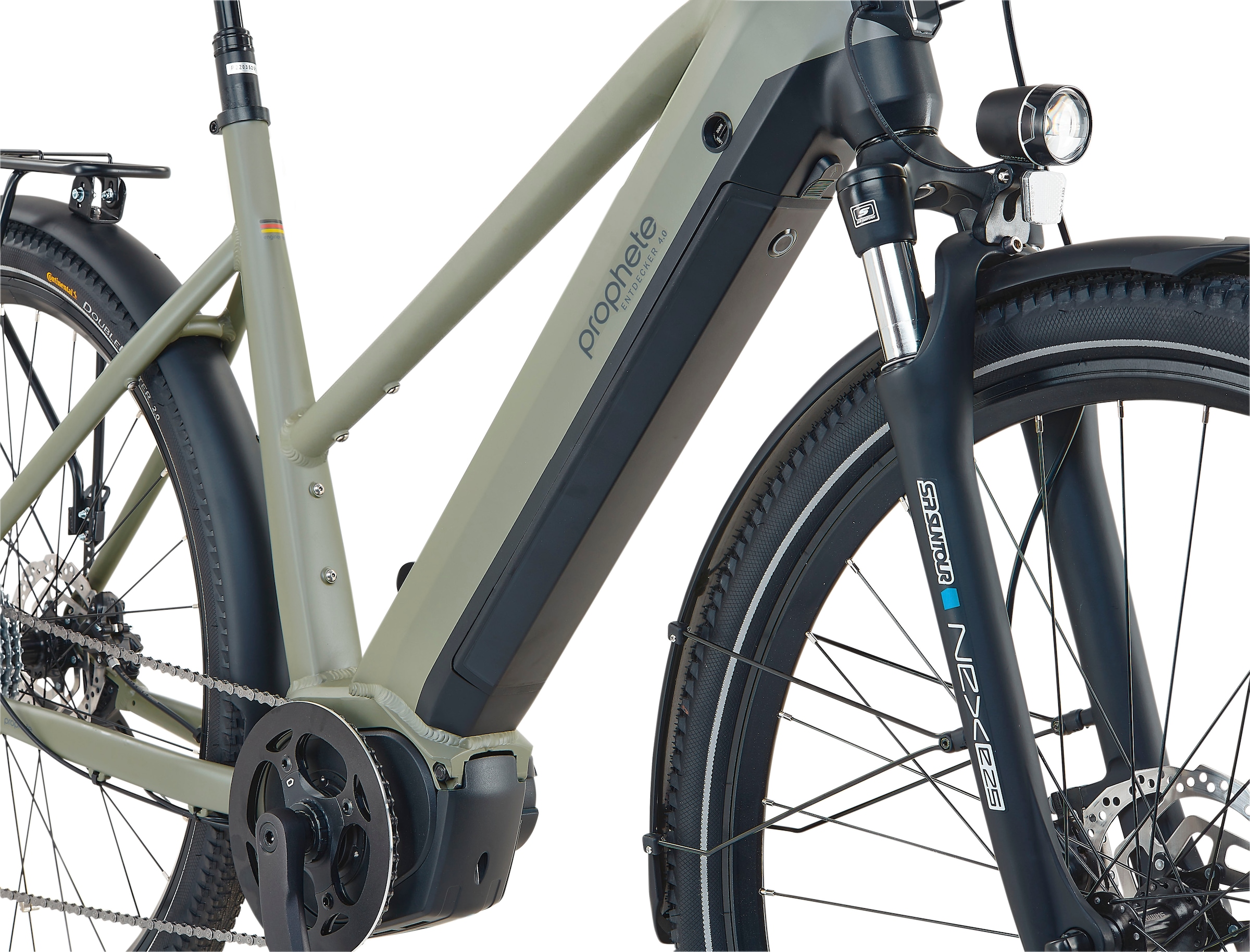 Prophete E-Bike »Entdecker 4.0«, 10 Gang, microSHIFT, RD-M61S, Mittelmotor 250 W, Pedelec, Elektrofahrrad für Damen, Trekkingrad