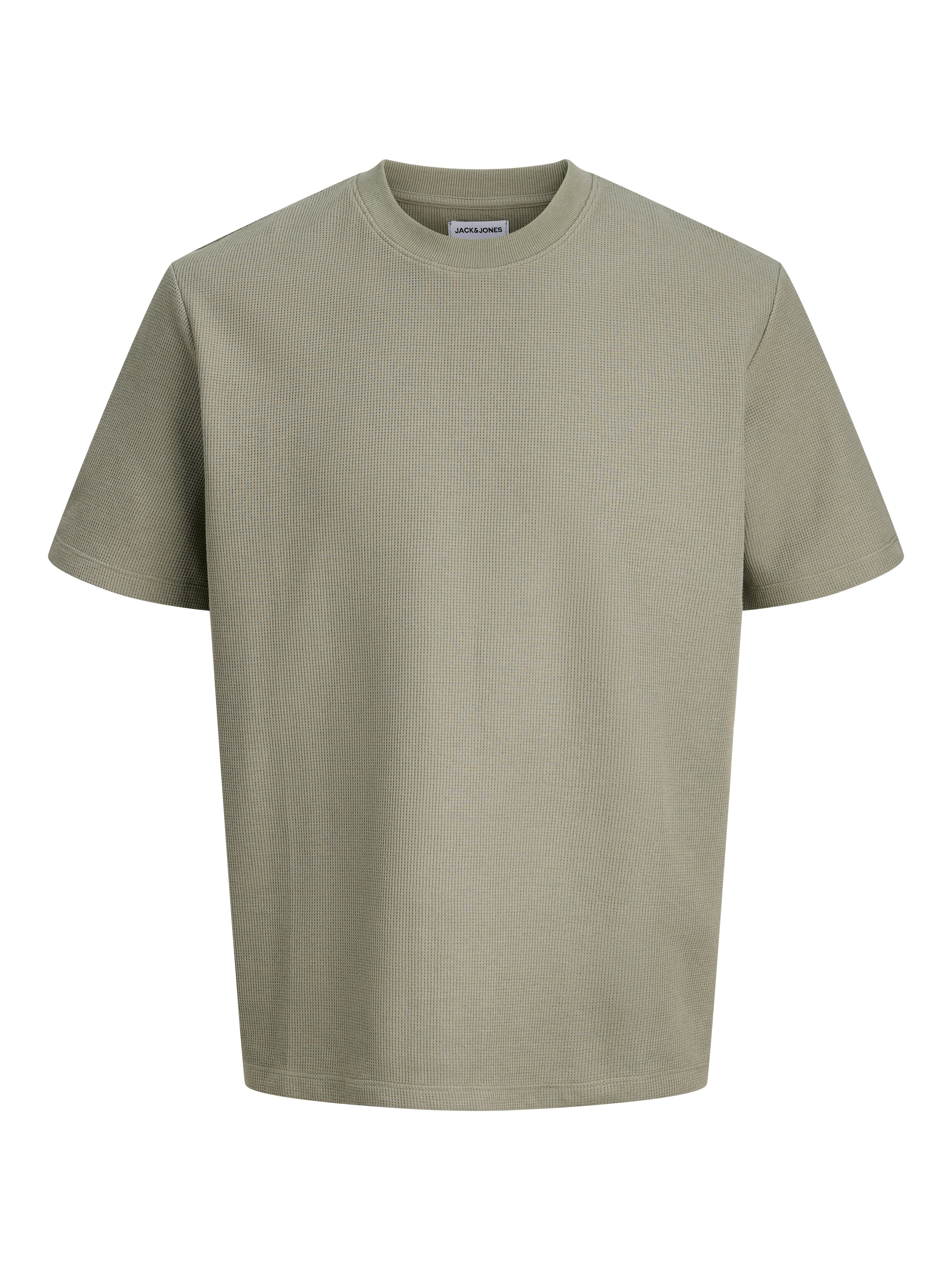Jack & Jones Rundhalsshirt »JJEAUSTIN TEE SS NOOS« Materialmix, relaxed fit